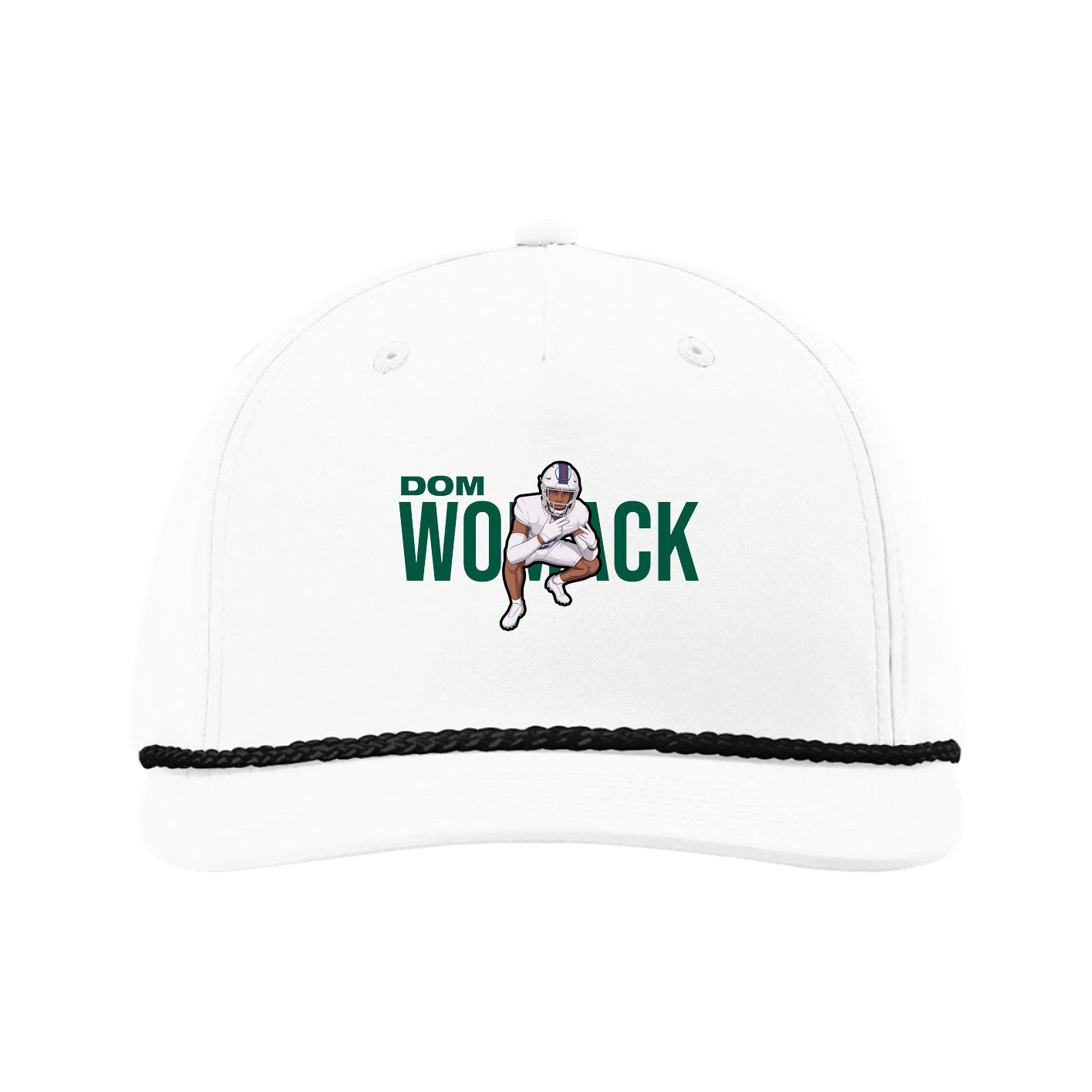 Five-Panel Classic Rope Cap — Player Name in White