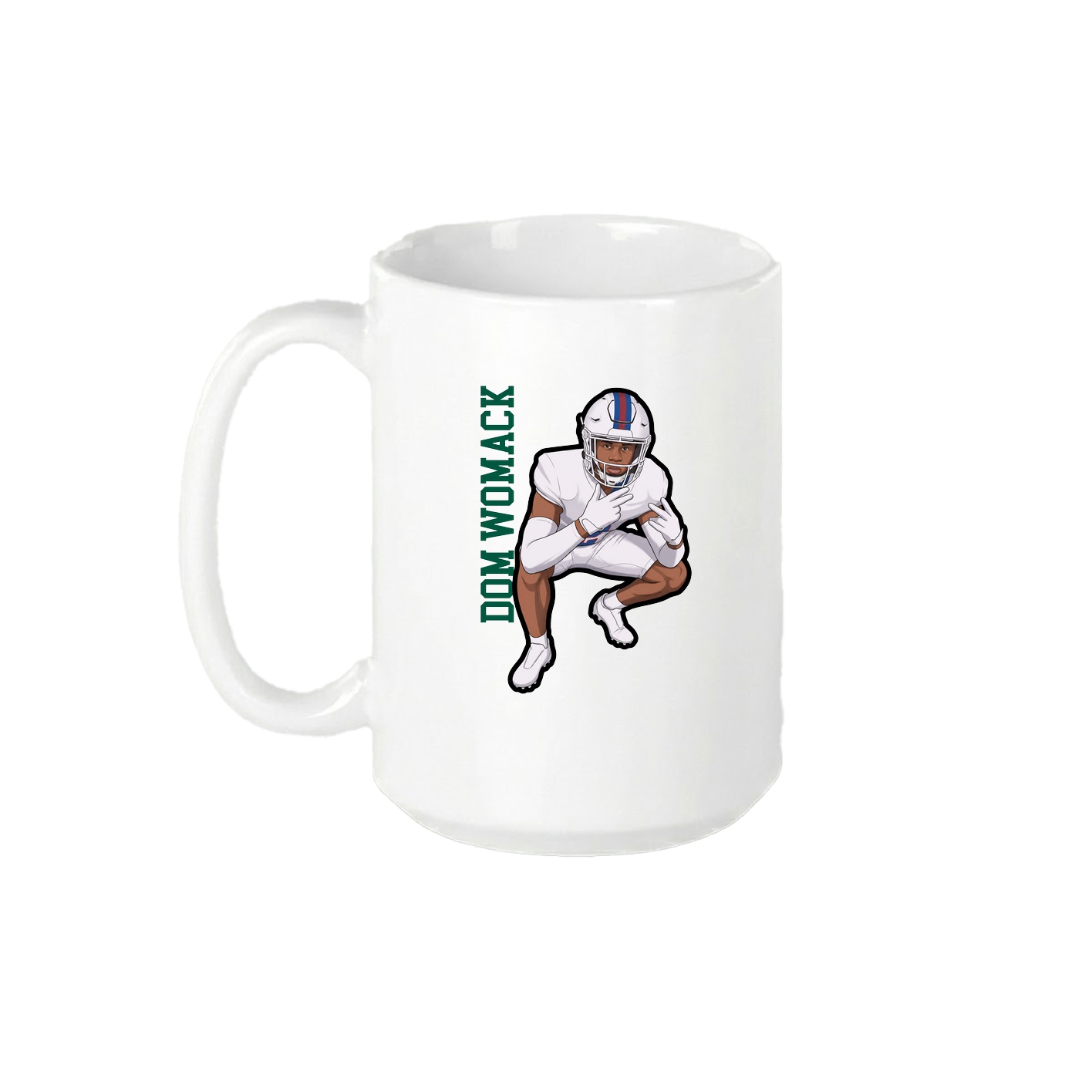 15oz Coffee Mug — Name Vertical in White
