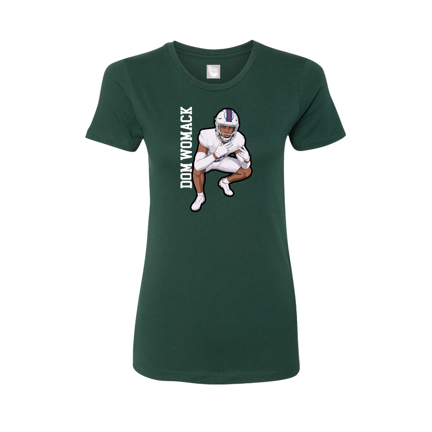 Fitted Women's Tee — Name Vertical in Green