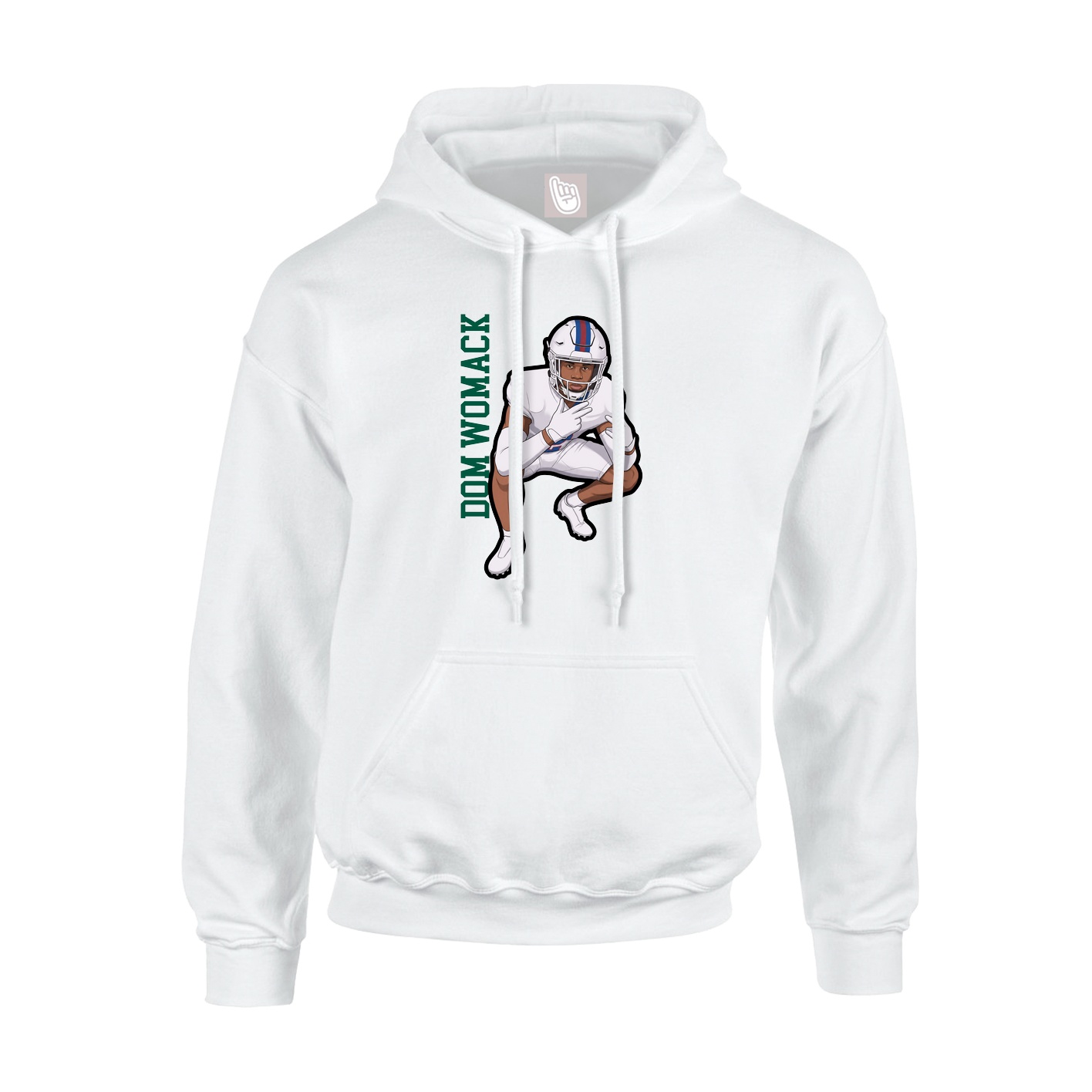 Youth Hoodie — Name Vertical in White