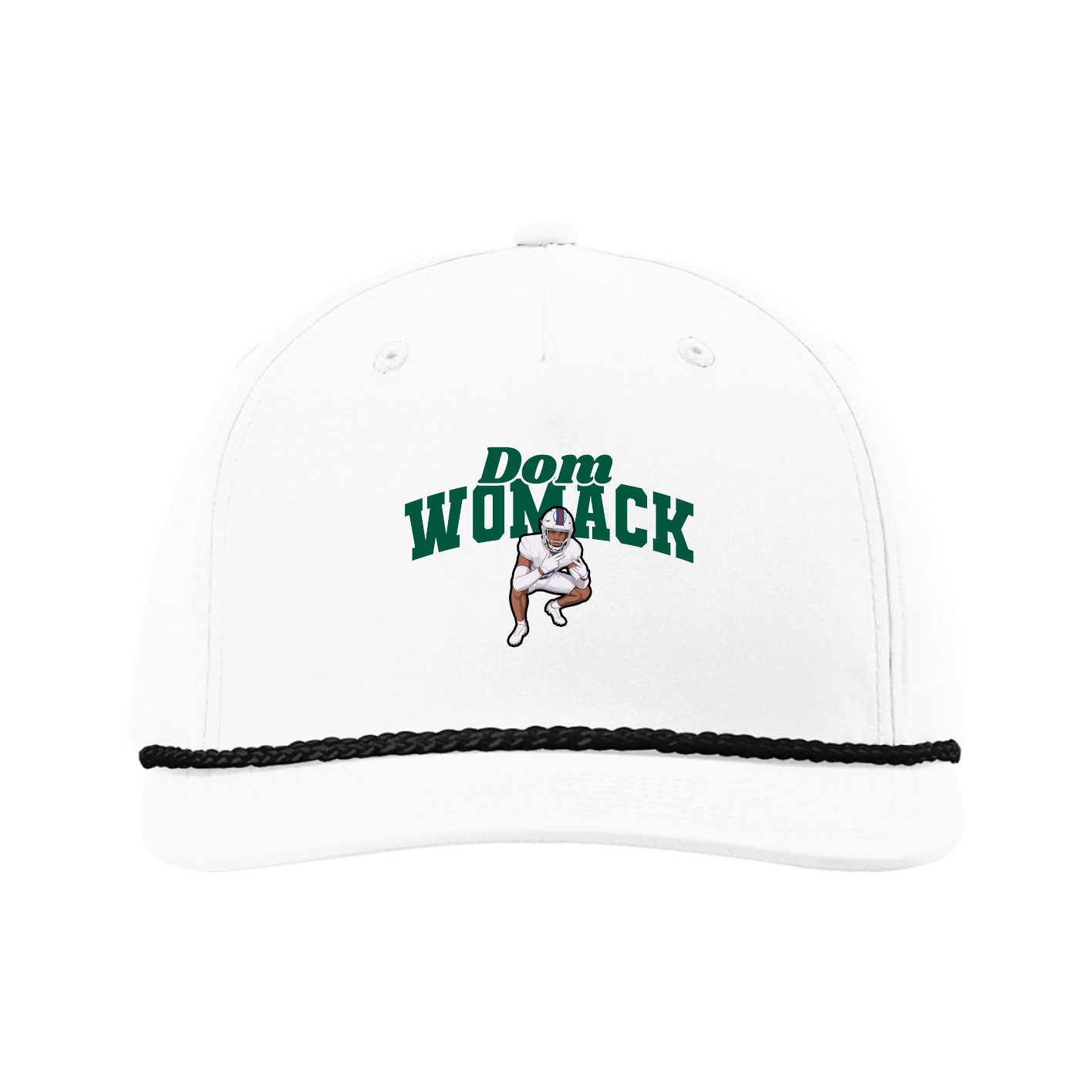 Five-Panel Classic Rope Cap — Signature Arch in White