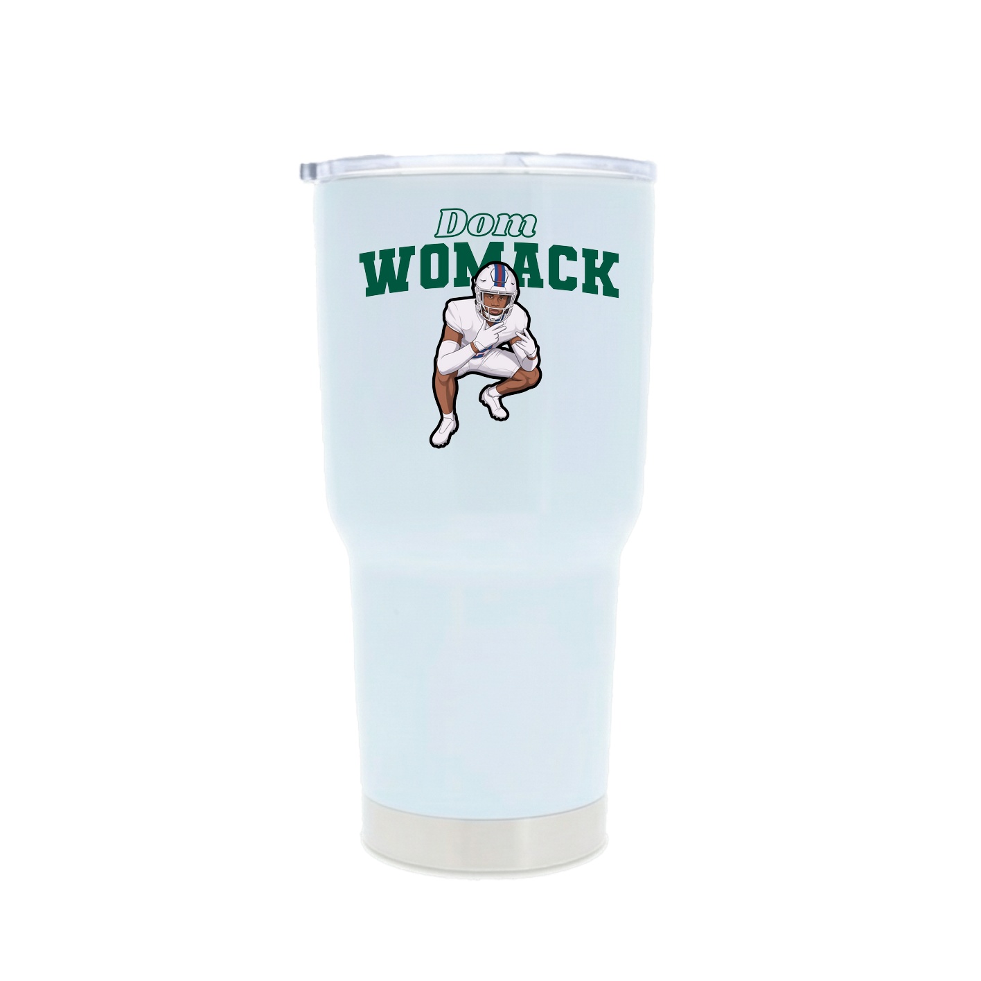 30oz Stainless Steel Tumbler — Name Arch in White