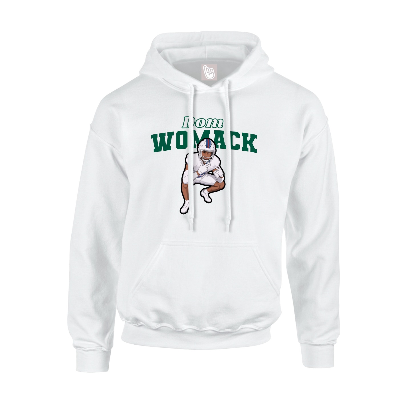 Youth Hoodie — Name Arch in White