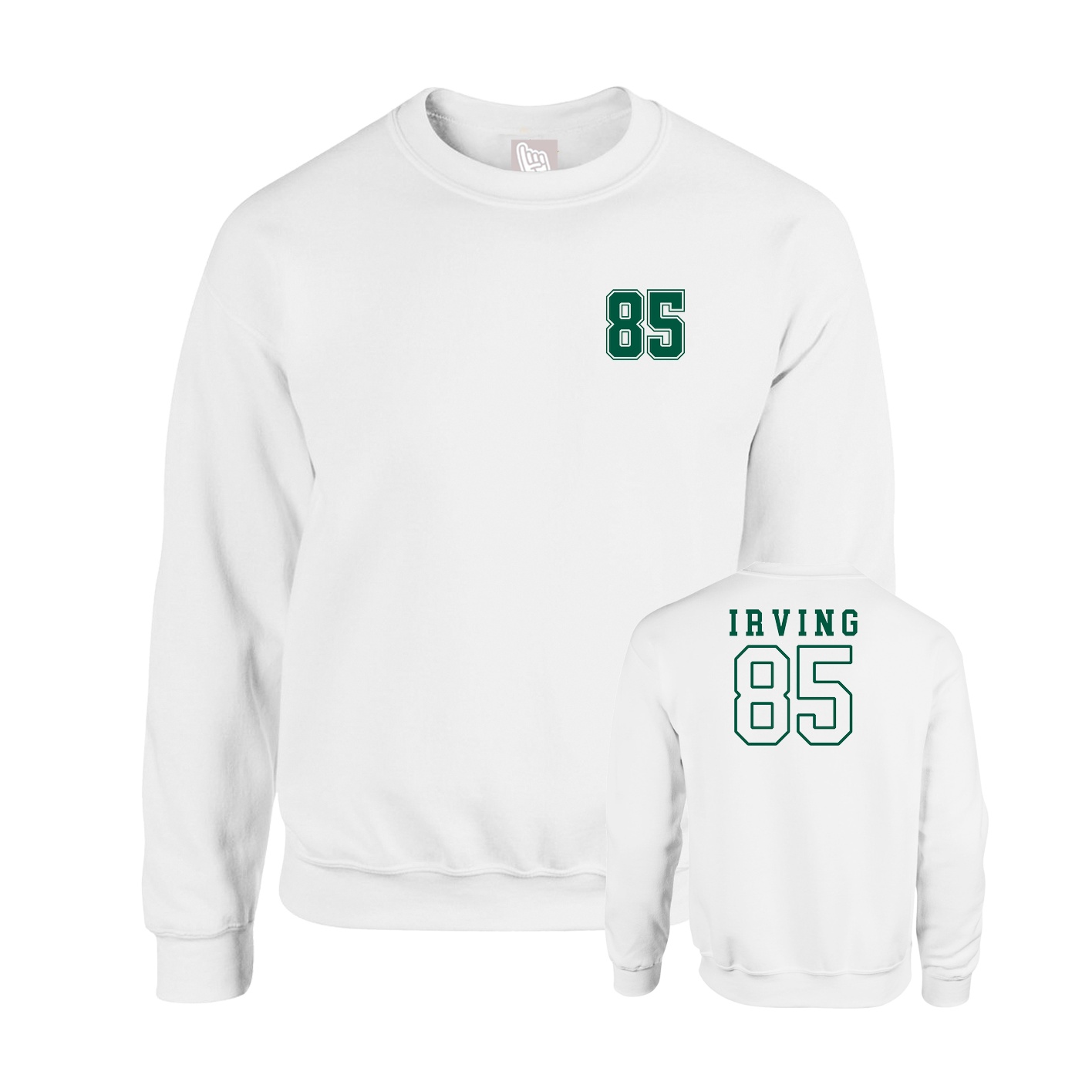Fleece Crew — Chest Back in White