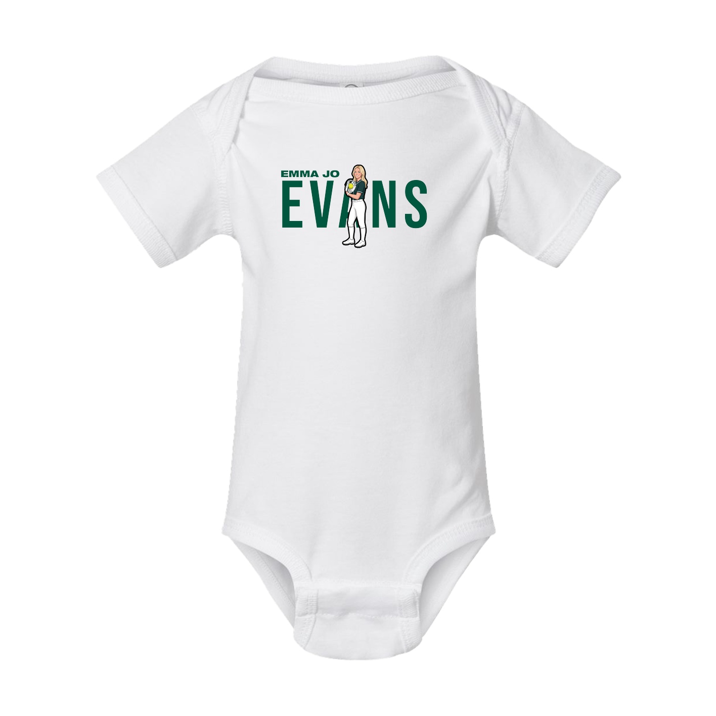 Baby Onesie — Player Name in White