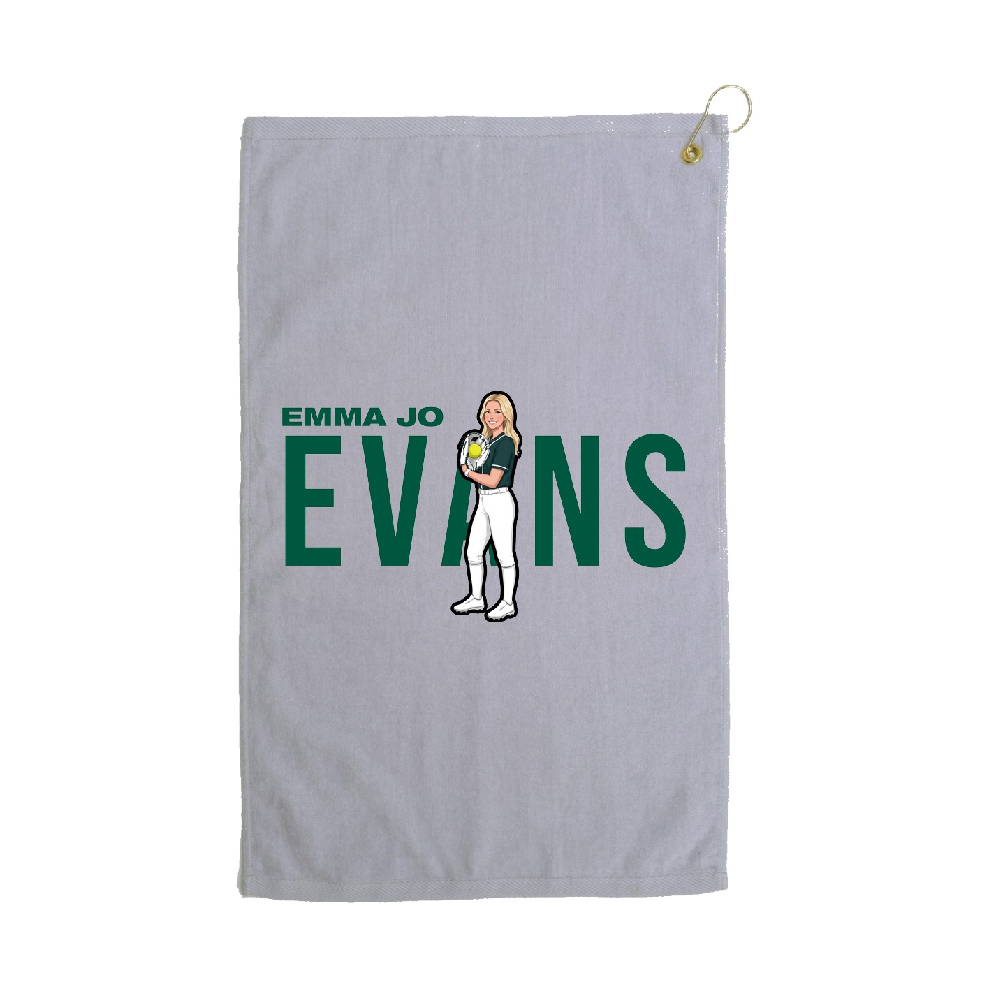 Golf Towel — Player Name in Grey