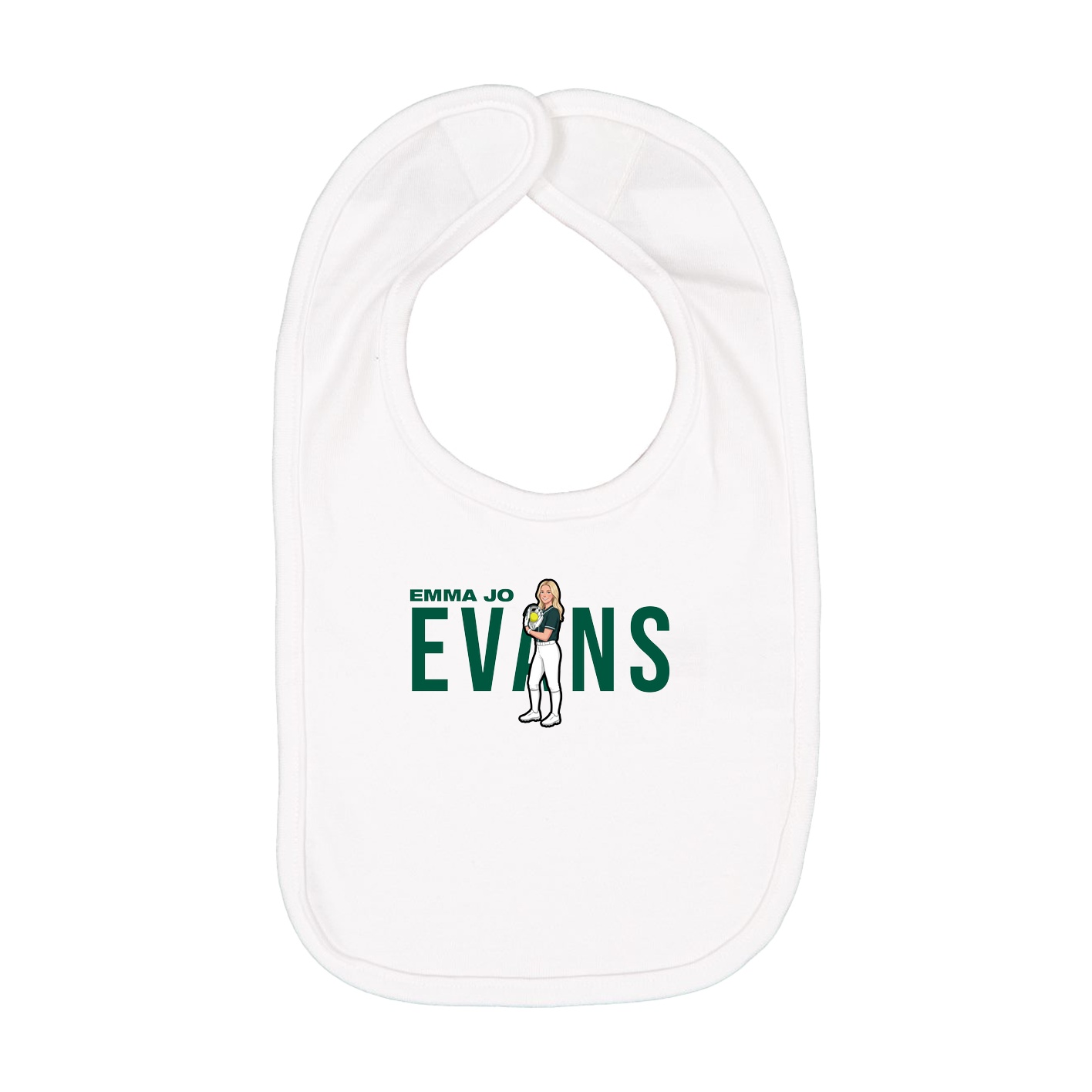 Infant Bib — Player Name in White