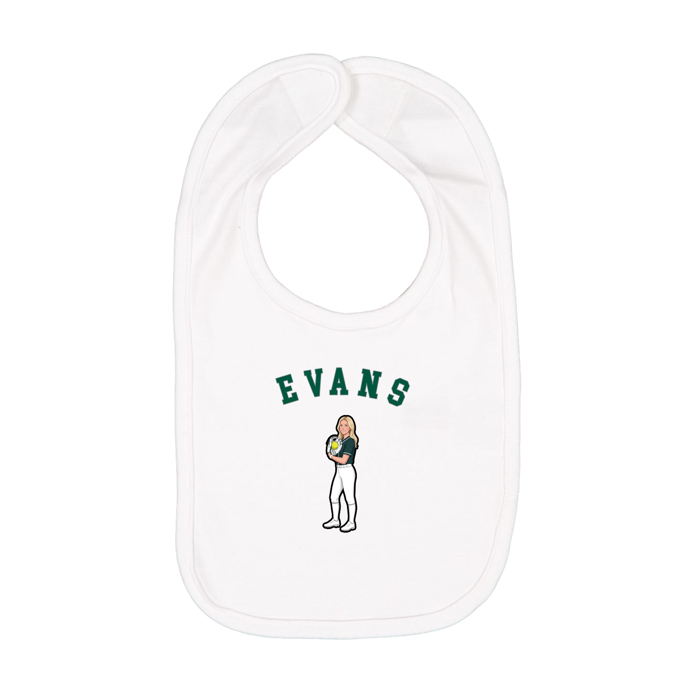 Infant Bib — Shirsey Arch in White