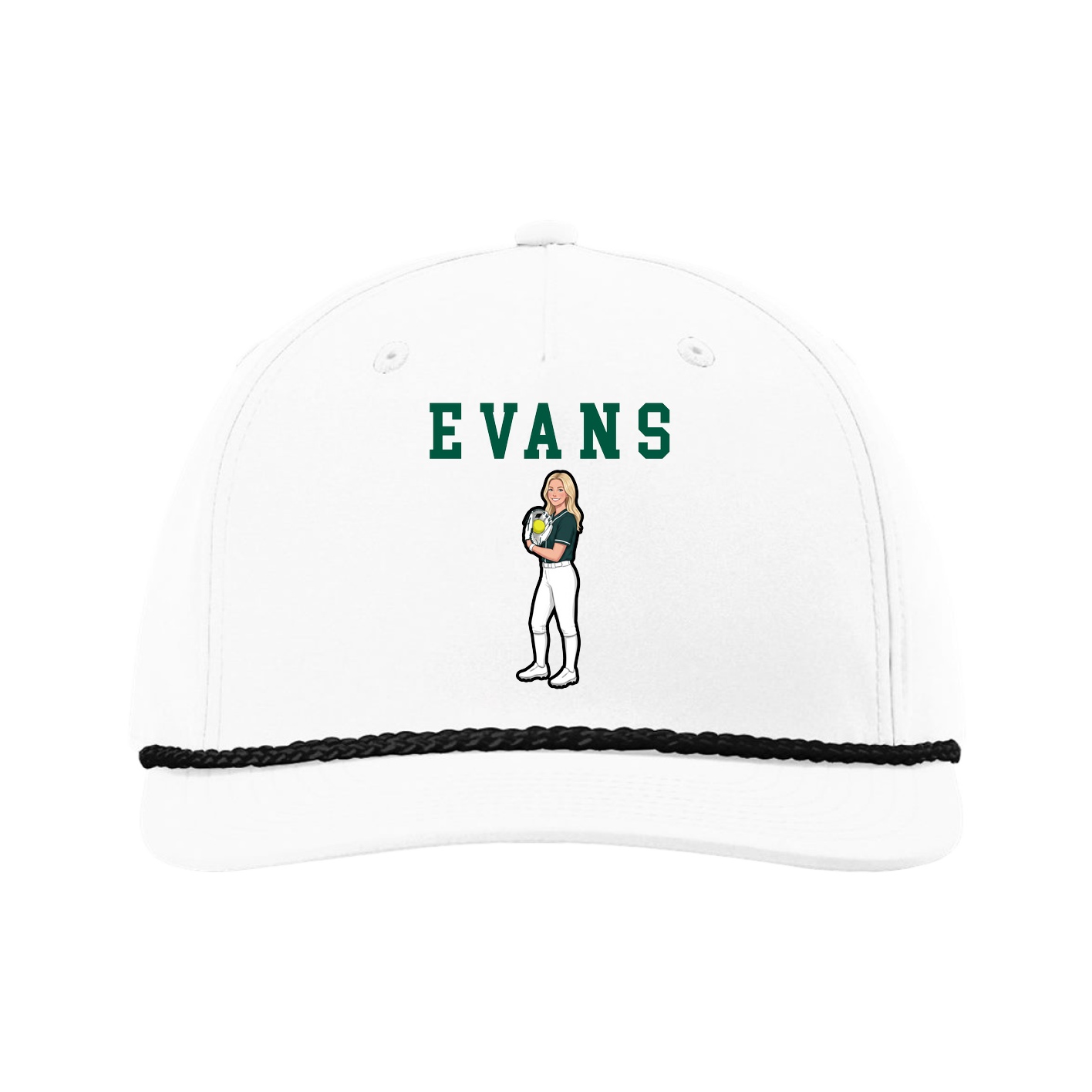 Five-Panel Classic Rope Cap — Shirsey in White