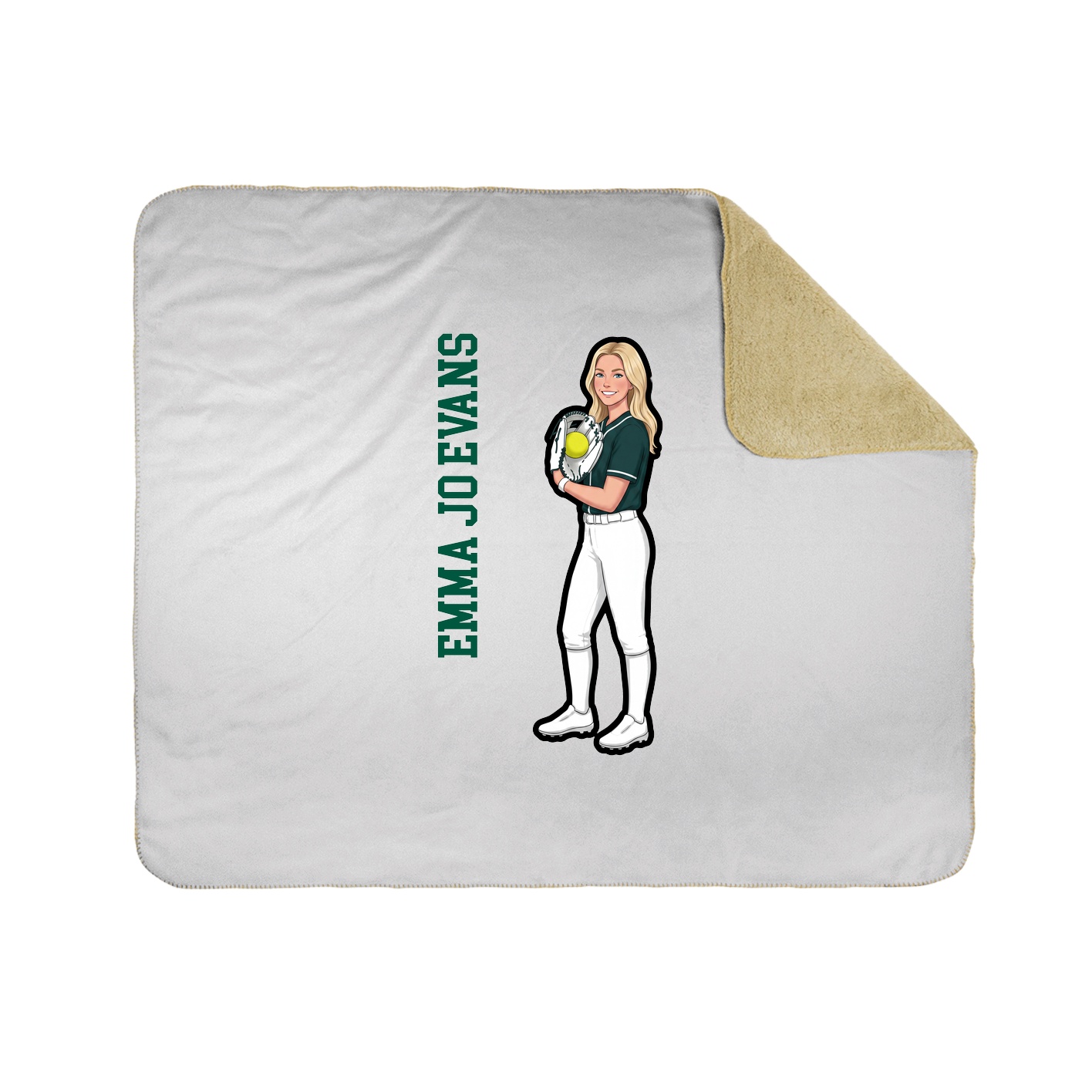 Throw Blanket — Name Vertical in White