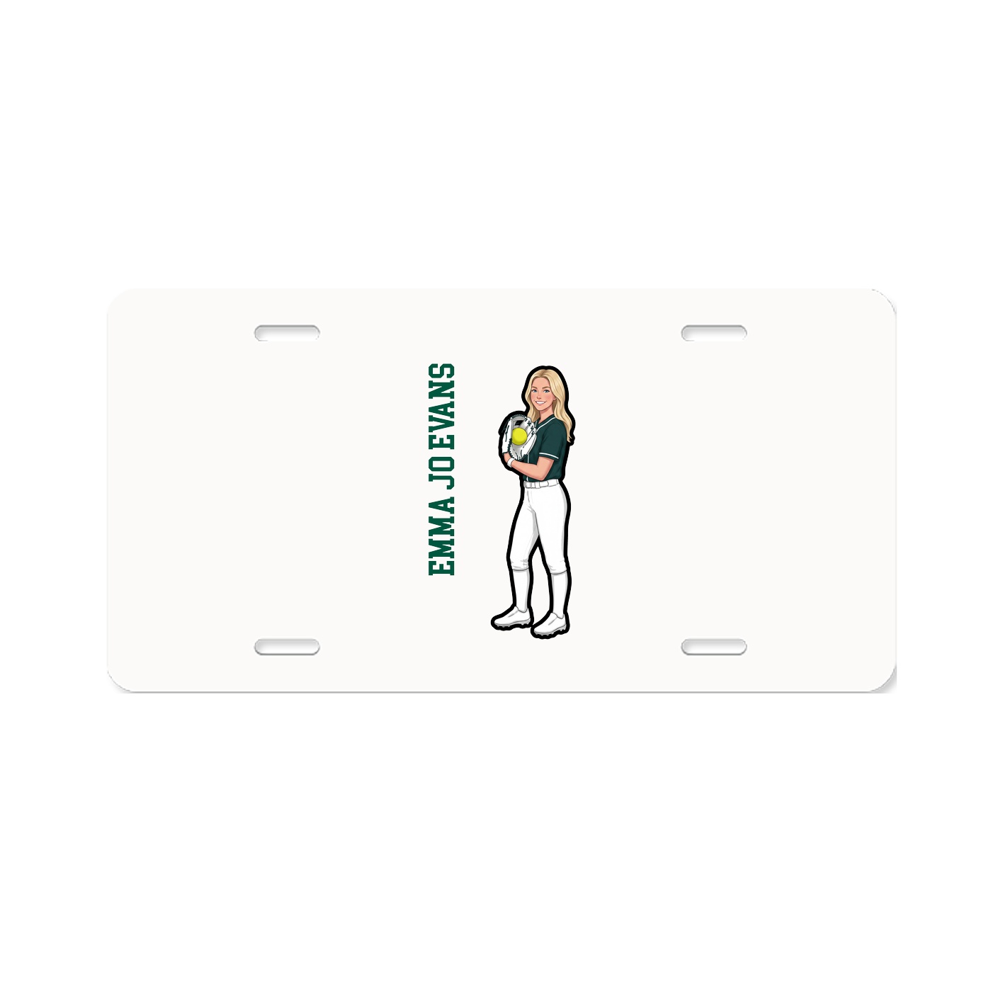 License Plate — Name Vertical in Classic