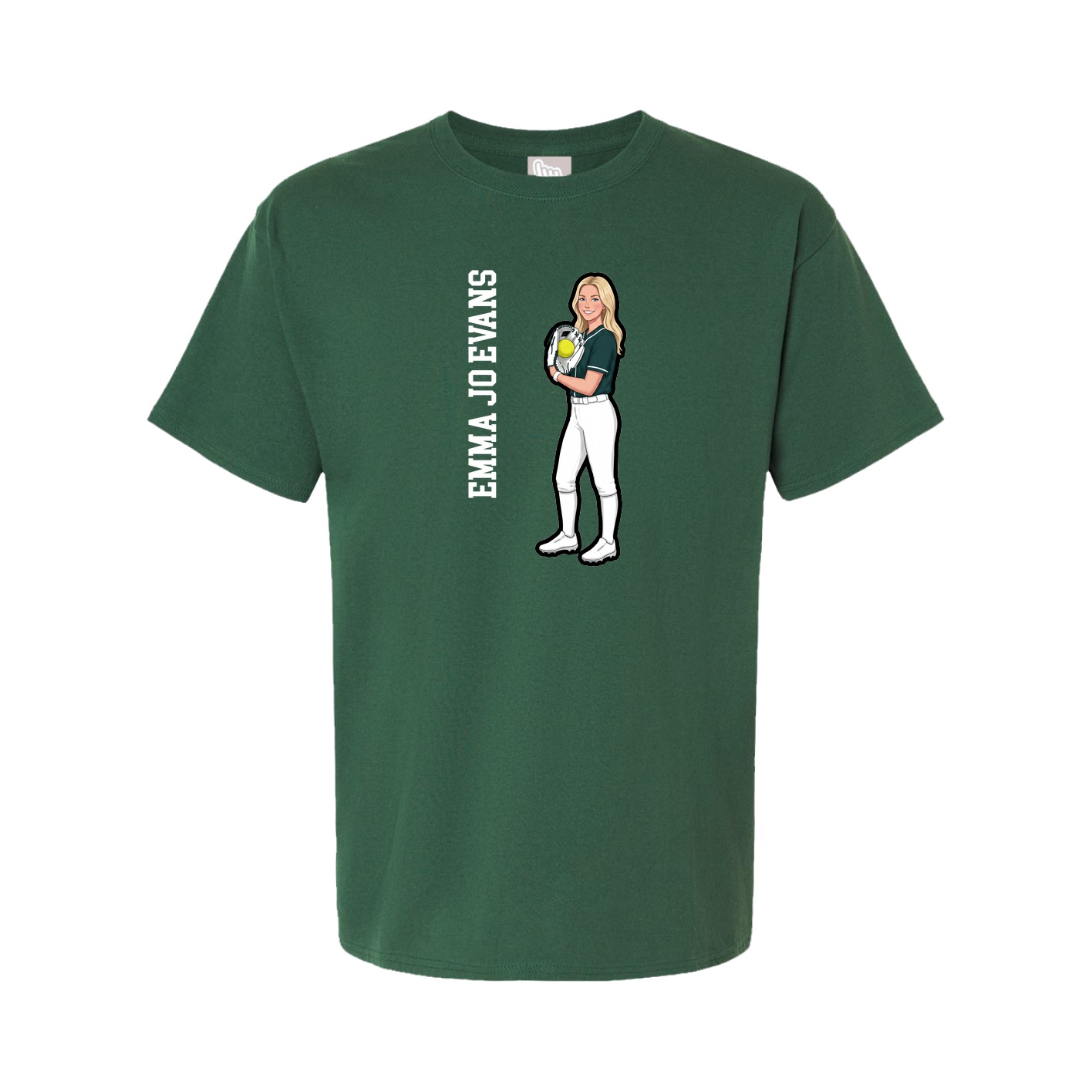 Tee — Name Vertical in Green