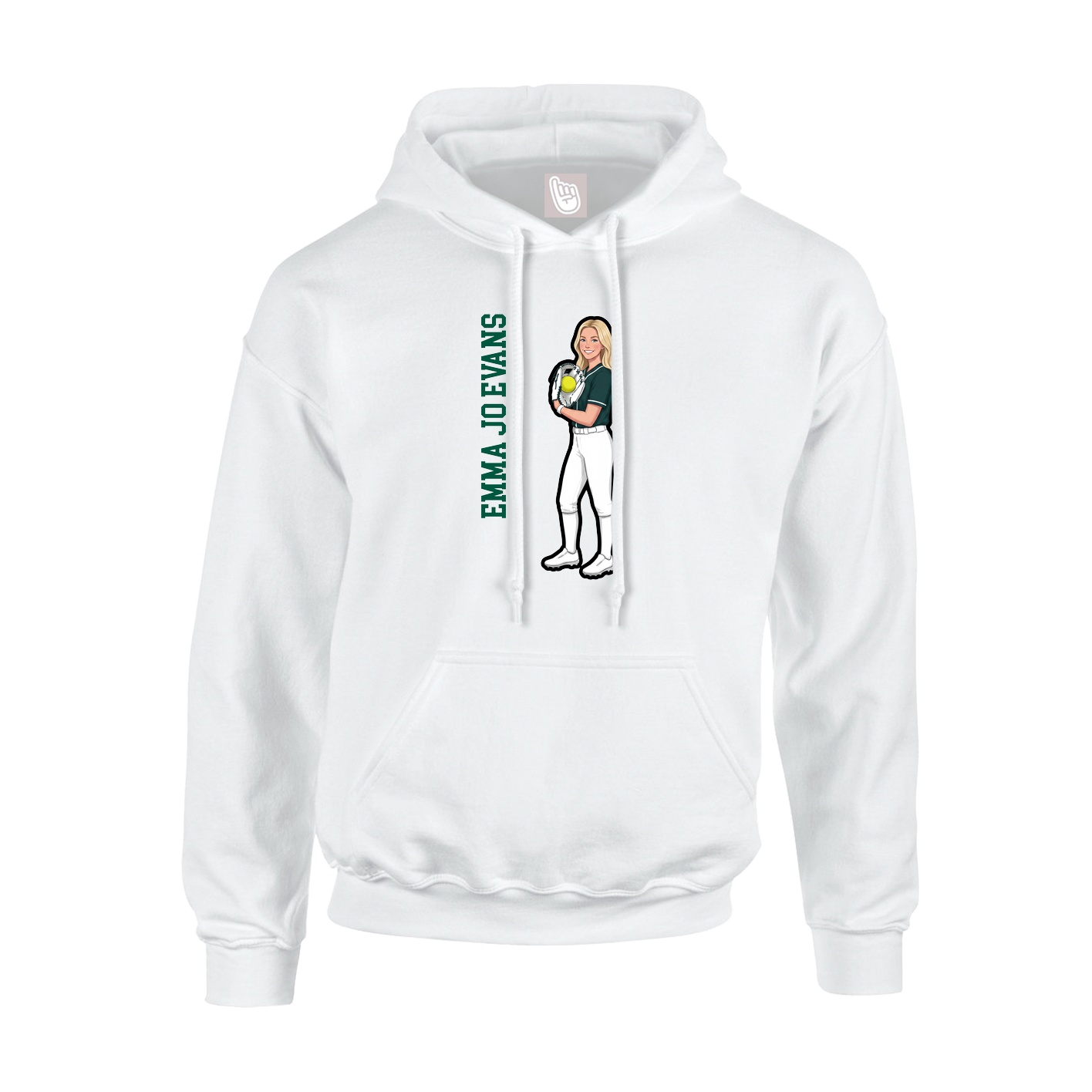 Hoodie — Name Vertical in White