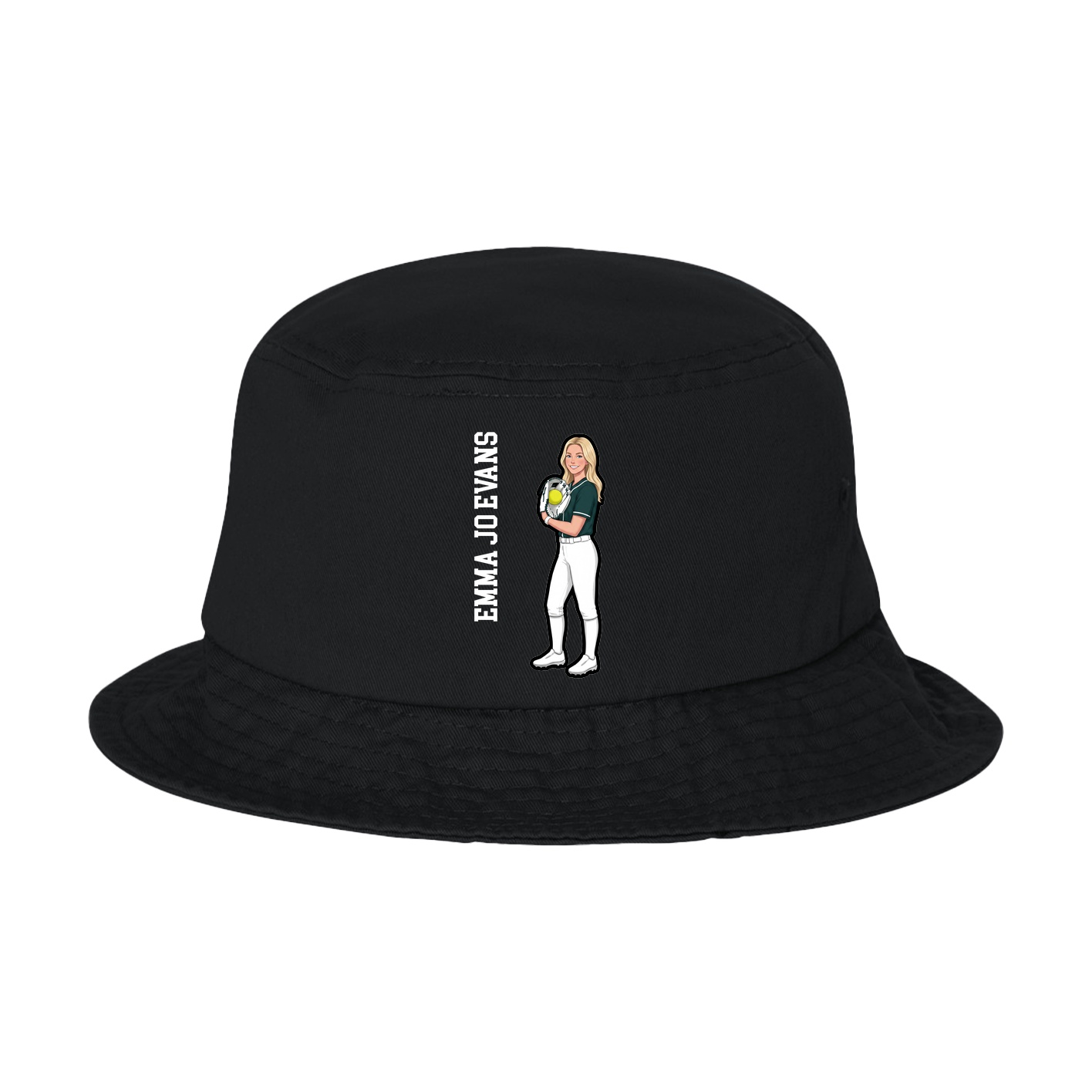 Bucket Cap — Name Vertical in Black