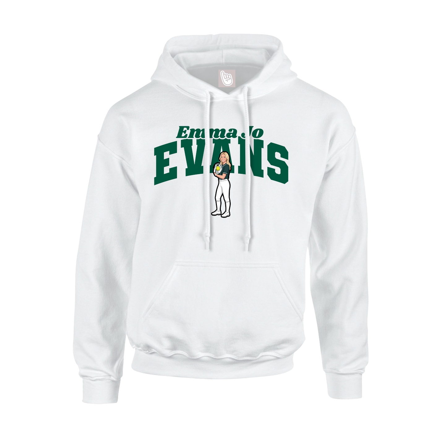 Hoodie — Signature Arch in White