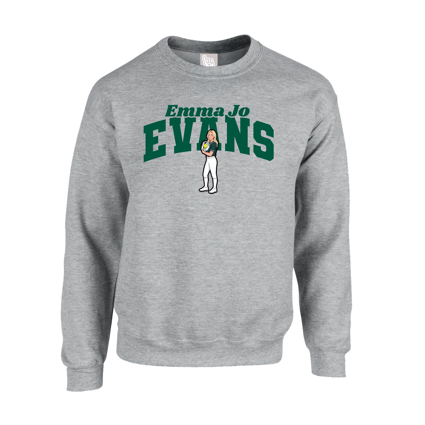 Fleece Crew — Signature Arch in Grey