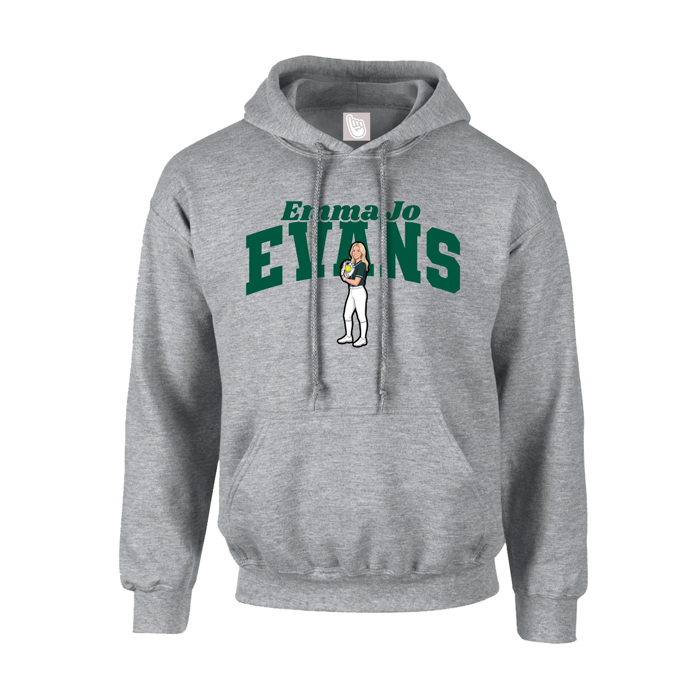 Youth Hoodie — Signature Arch in Grey
