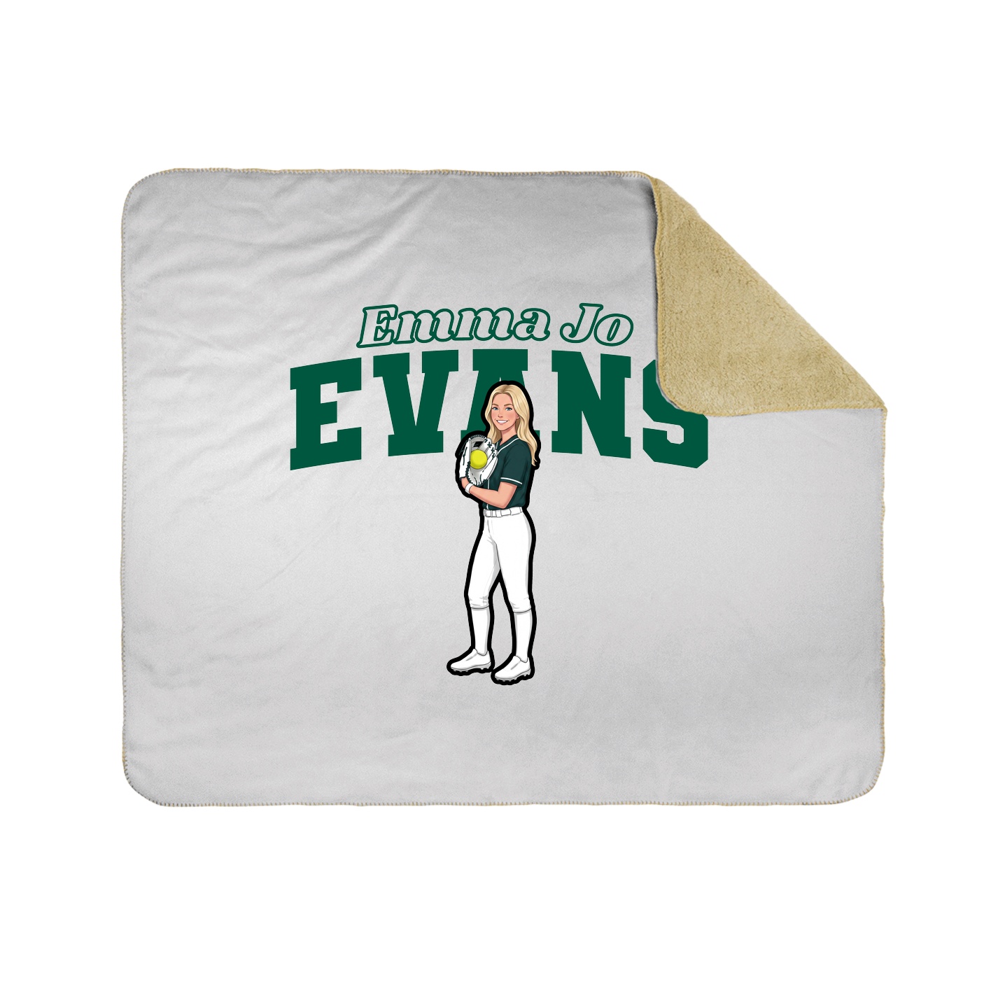 Throw Blanket — Name Arch in White