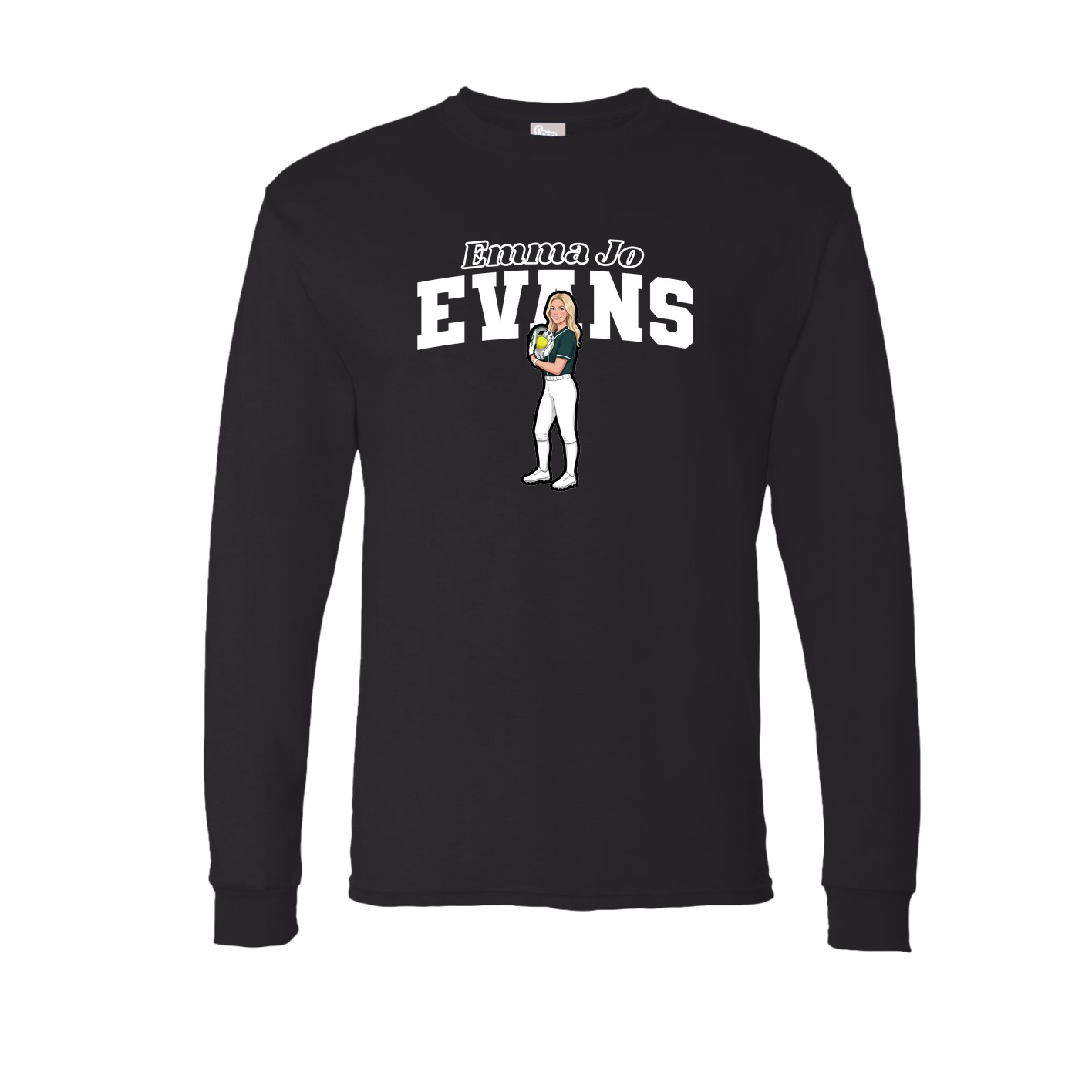 Long Sleeve Tee — Name Arch in Black
