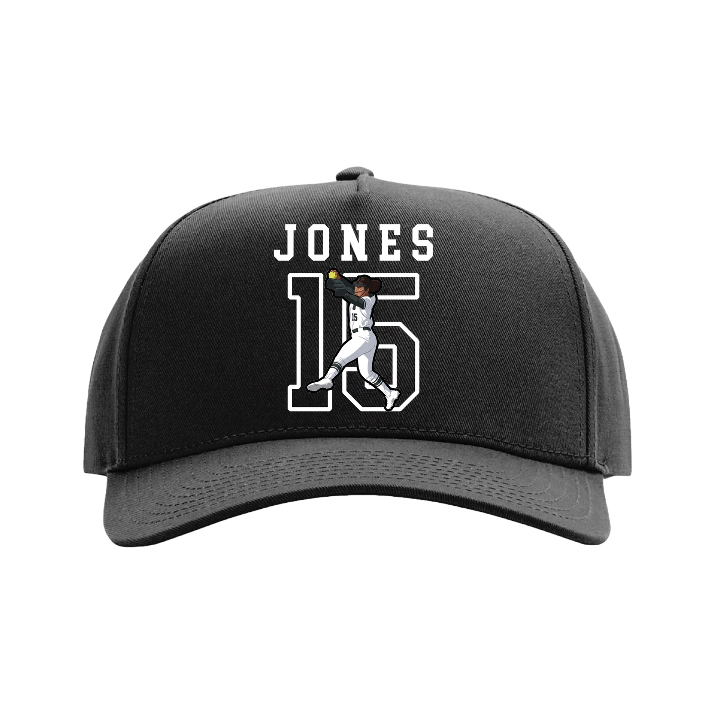 Full Fabric Five-Panel Champ Cap — Shirsey in Black
