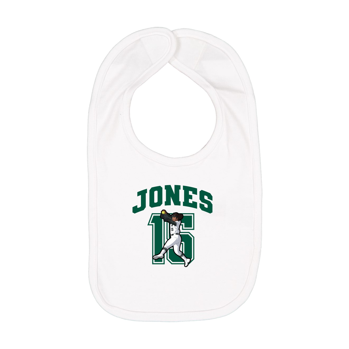 Infant Bib — Number in White