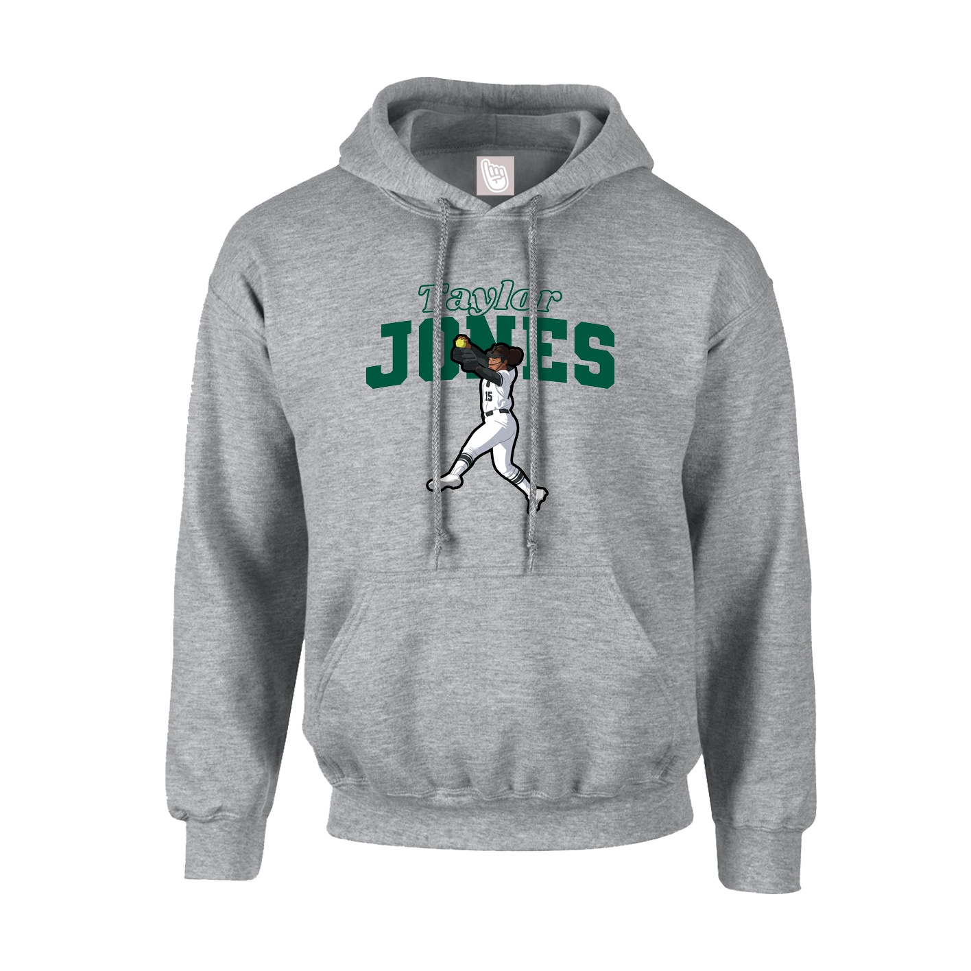Hoodie — Name Arch in Grey
