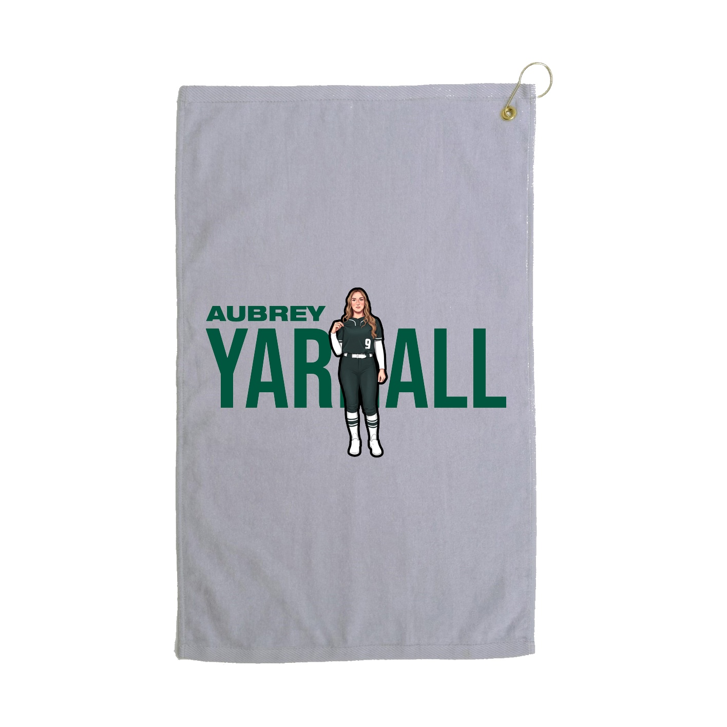 Golf Towel — Player Name in Grey