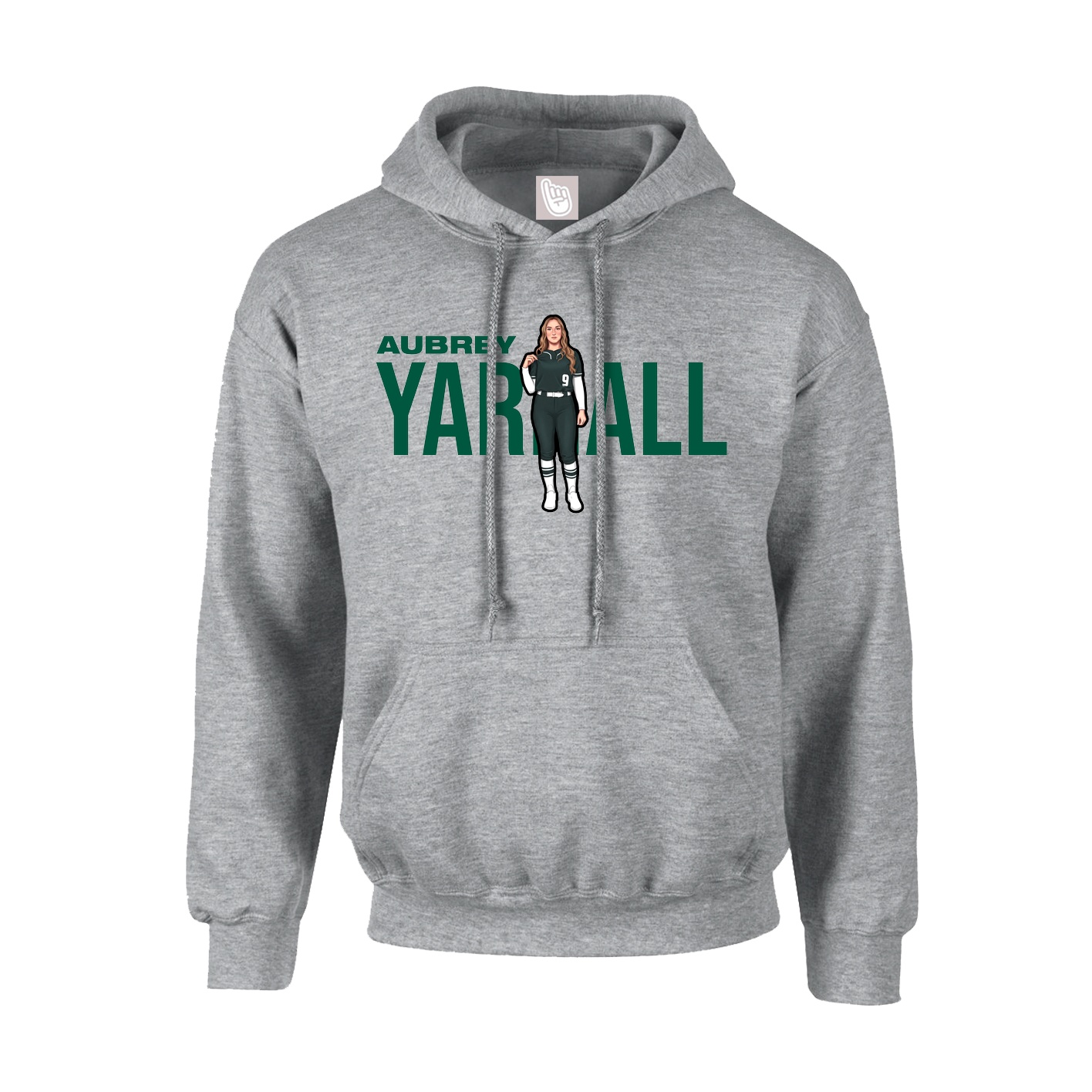Hoodie — Player Name in Grey