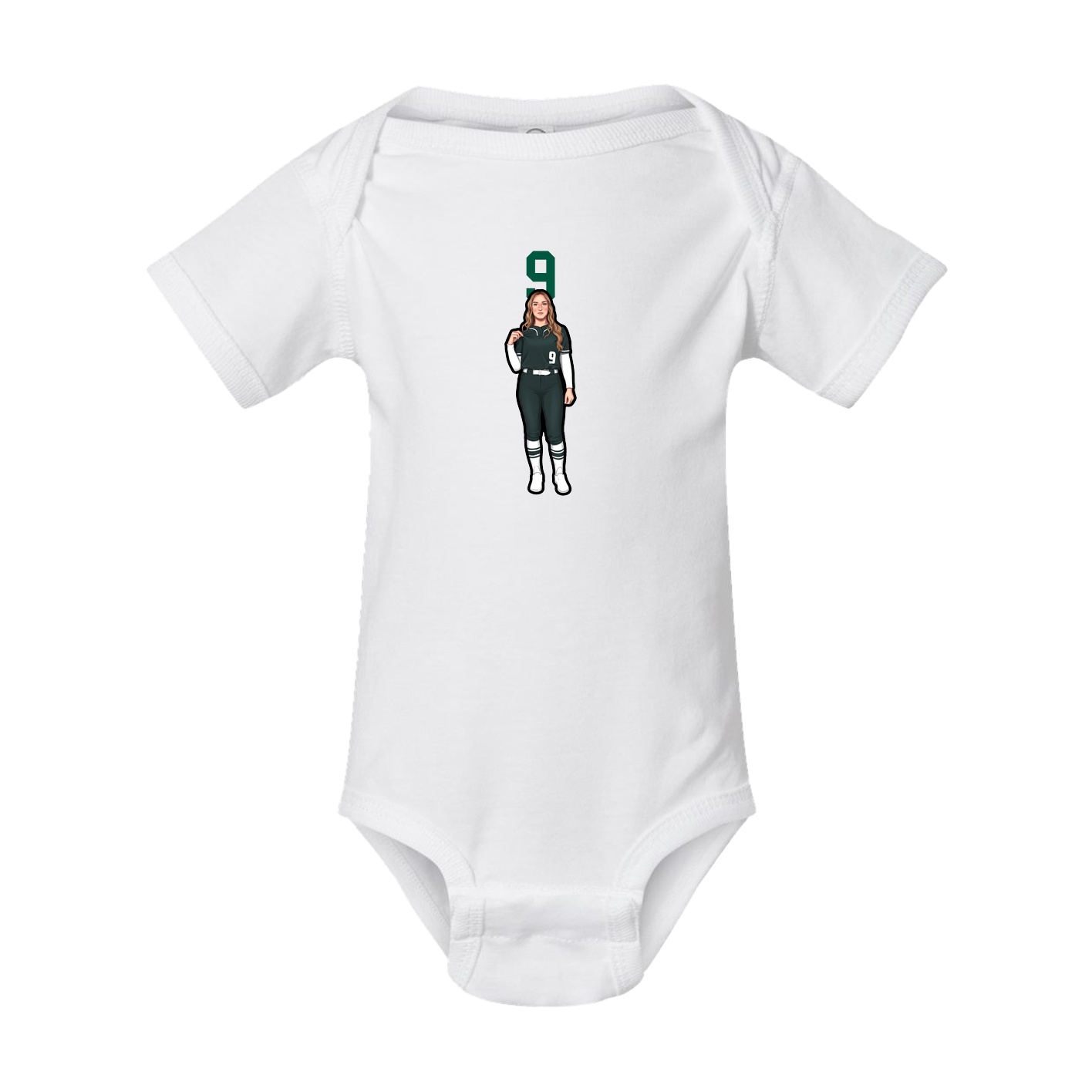 Baby Onesie — Number Top in White