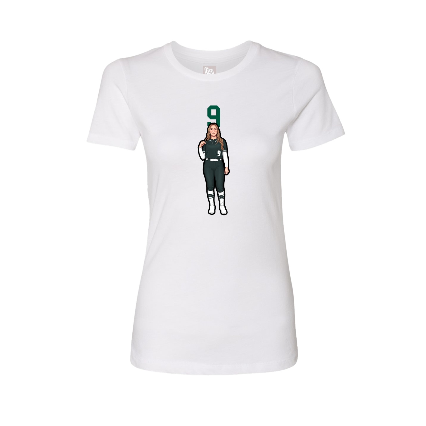 Fitted Women's Tee — Number Top in White