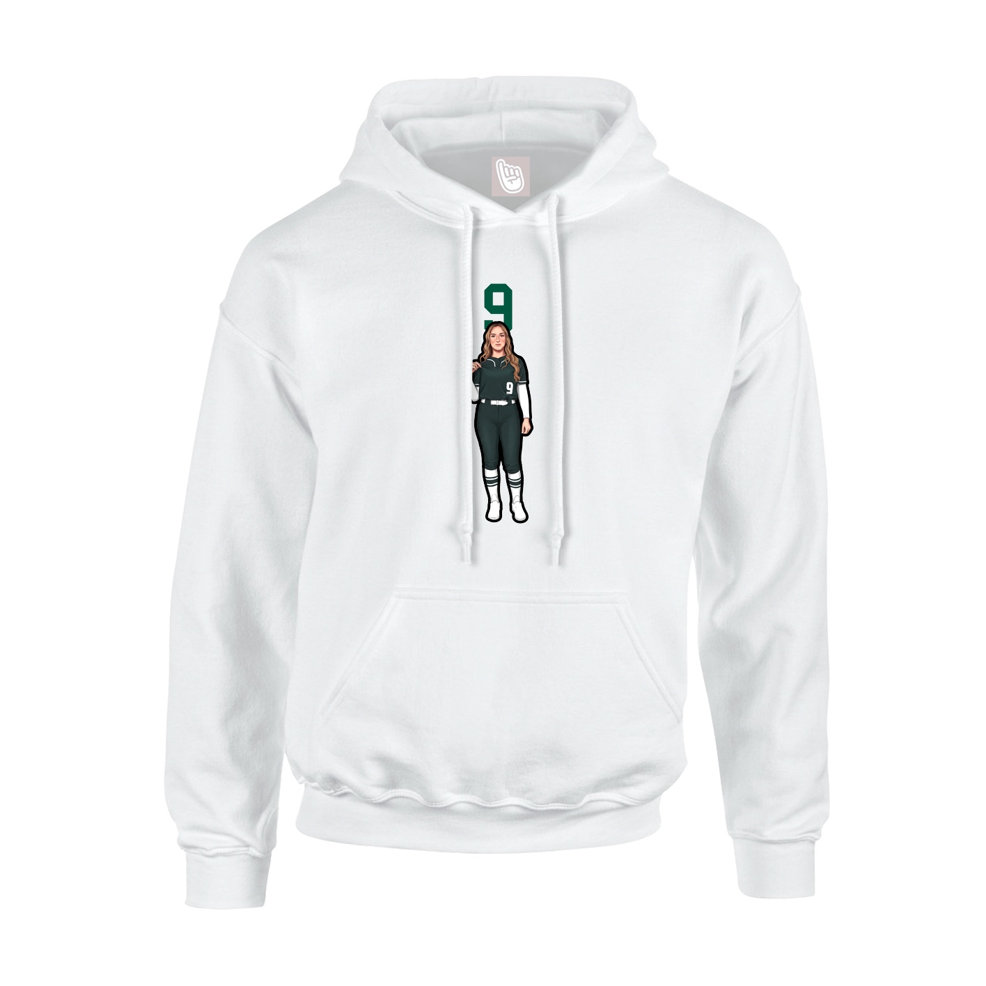 Hoodie — Number Top in White
