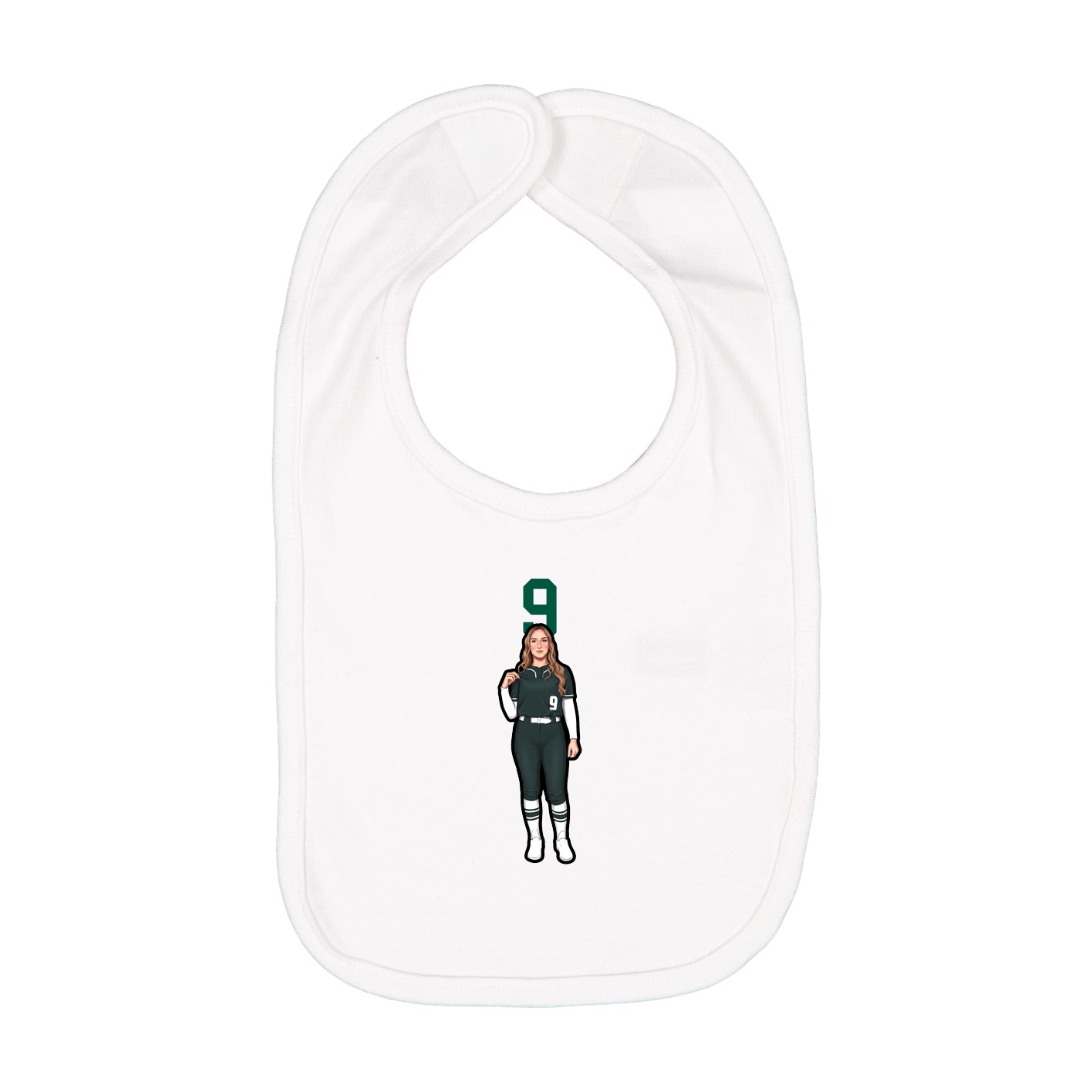 Infant Bib — Number Top in White