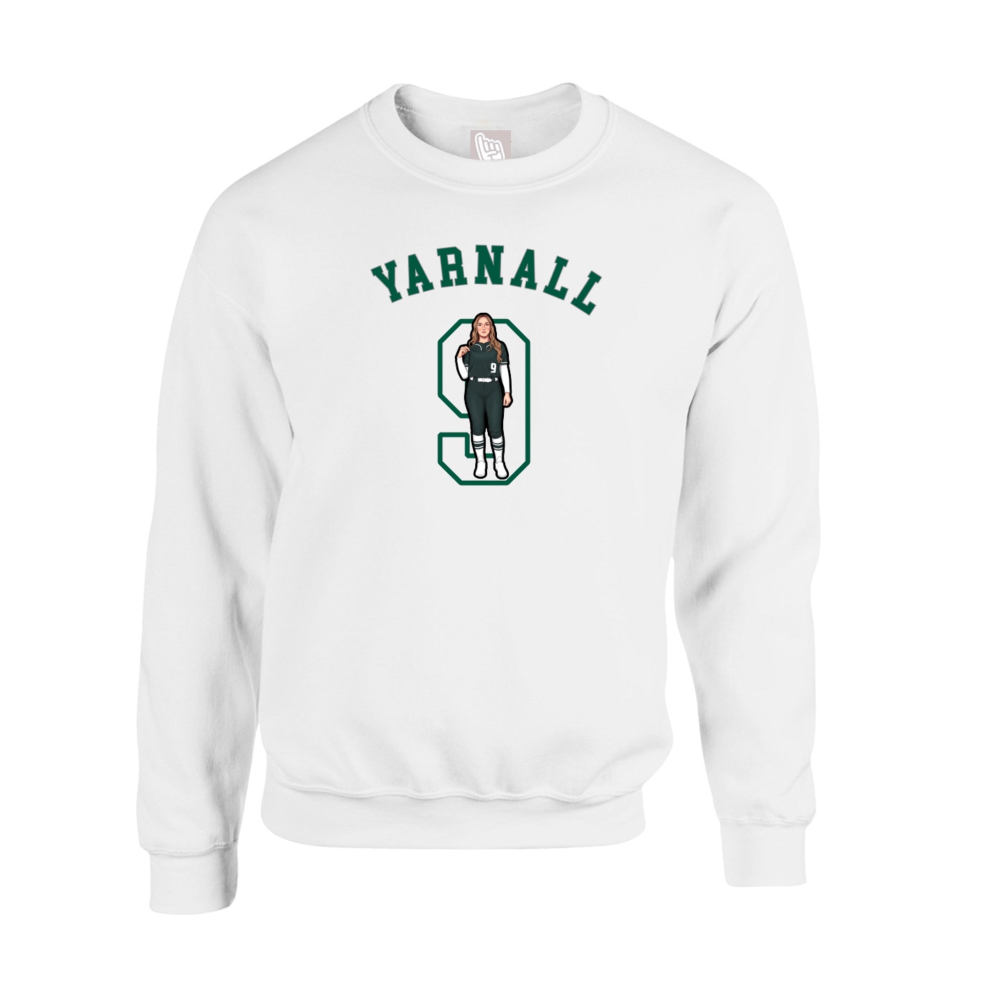 Fleece Crew — Shirsey Arch in White