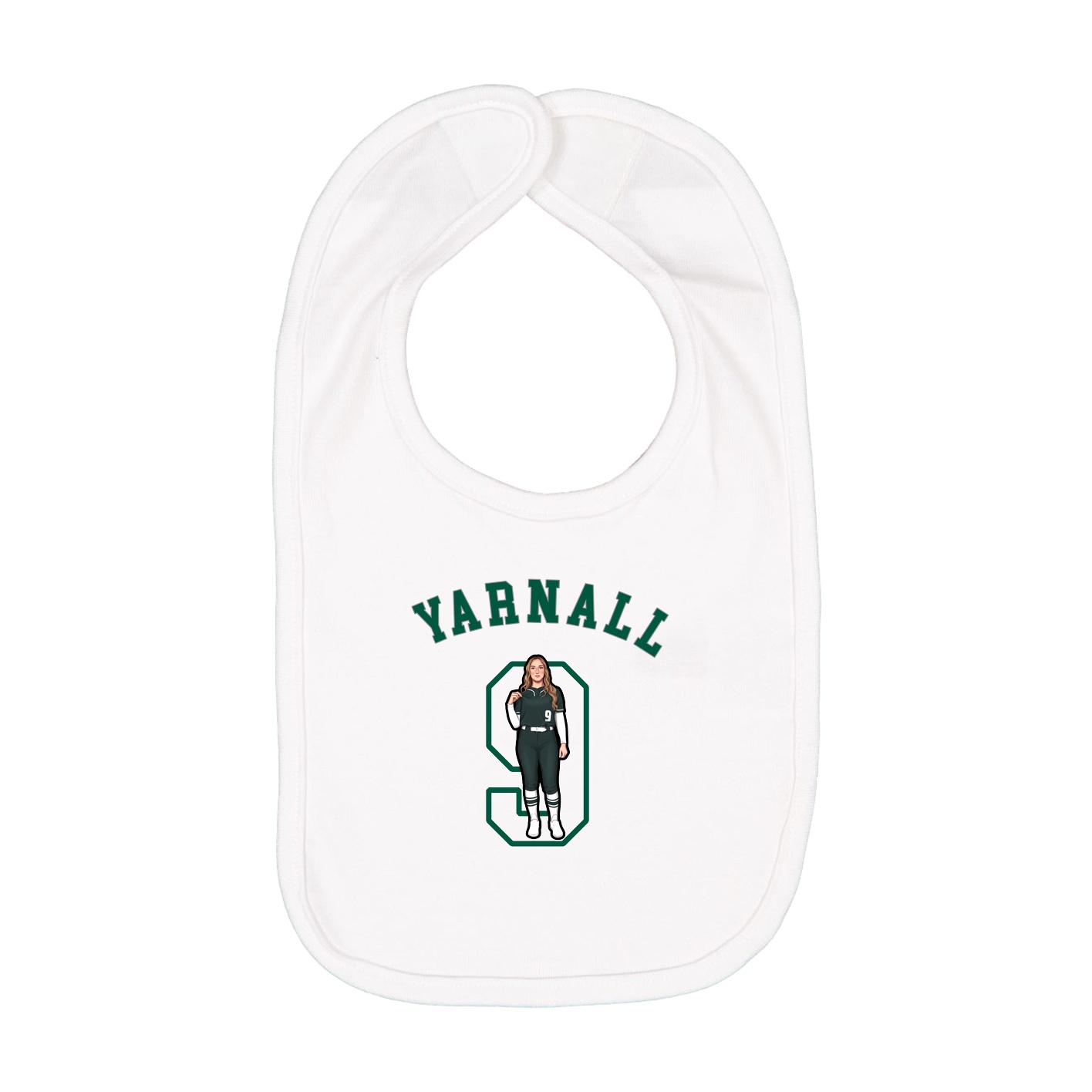 Infant Bib — Shirsey Arch in White