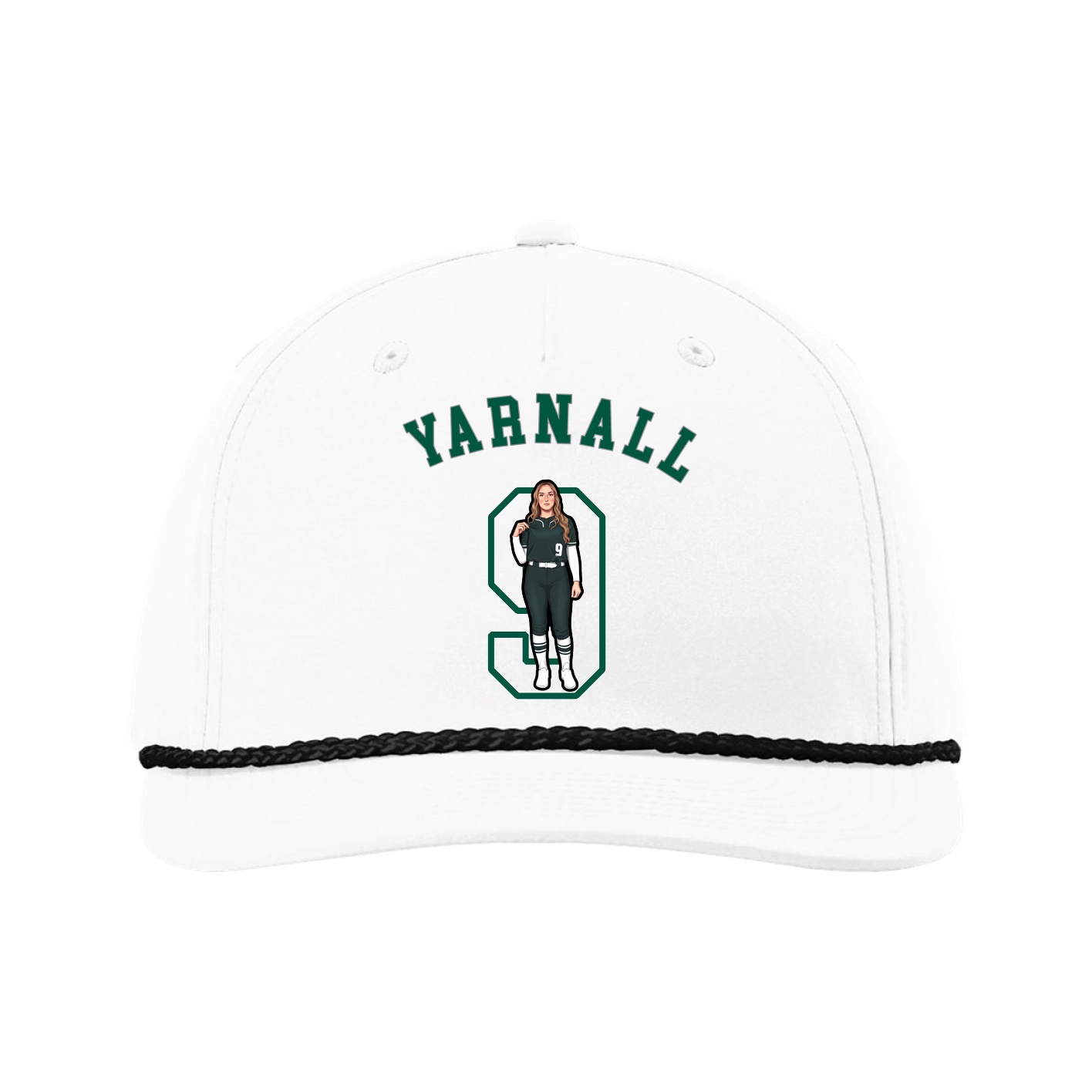 Five-Panel Classic Rope Cap — Shirsey Arch in White