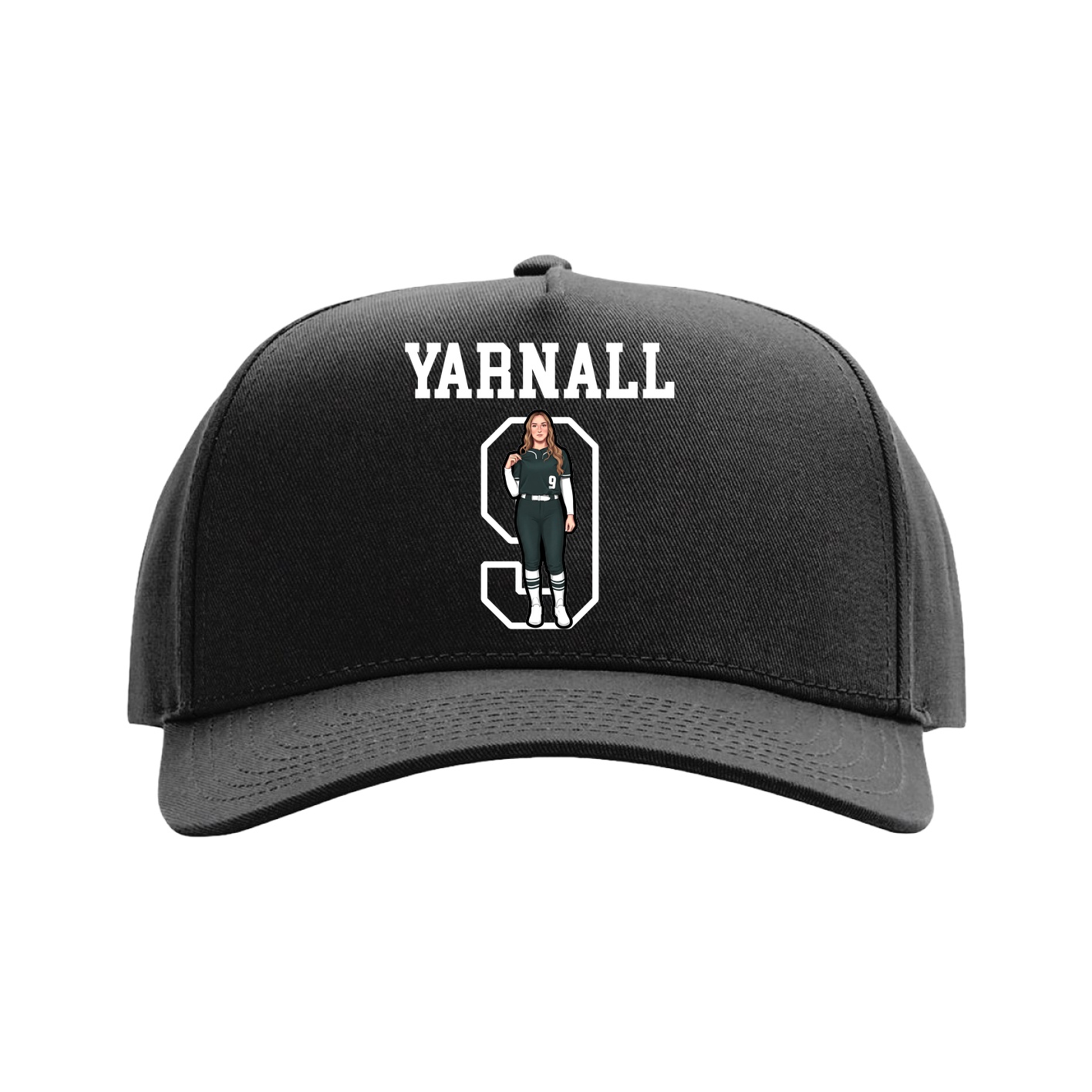 Full Fabric Five-Panel Champ Cap — Shirsey in Black