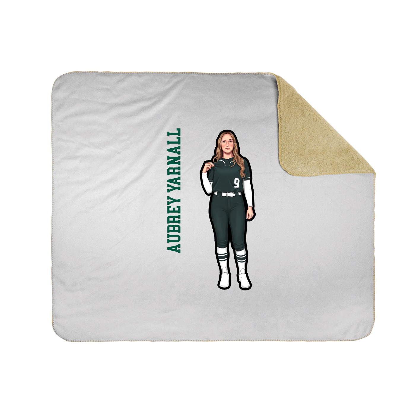 Throw Blanket — Name Vertical in White