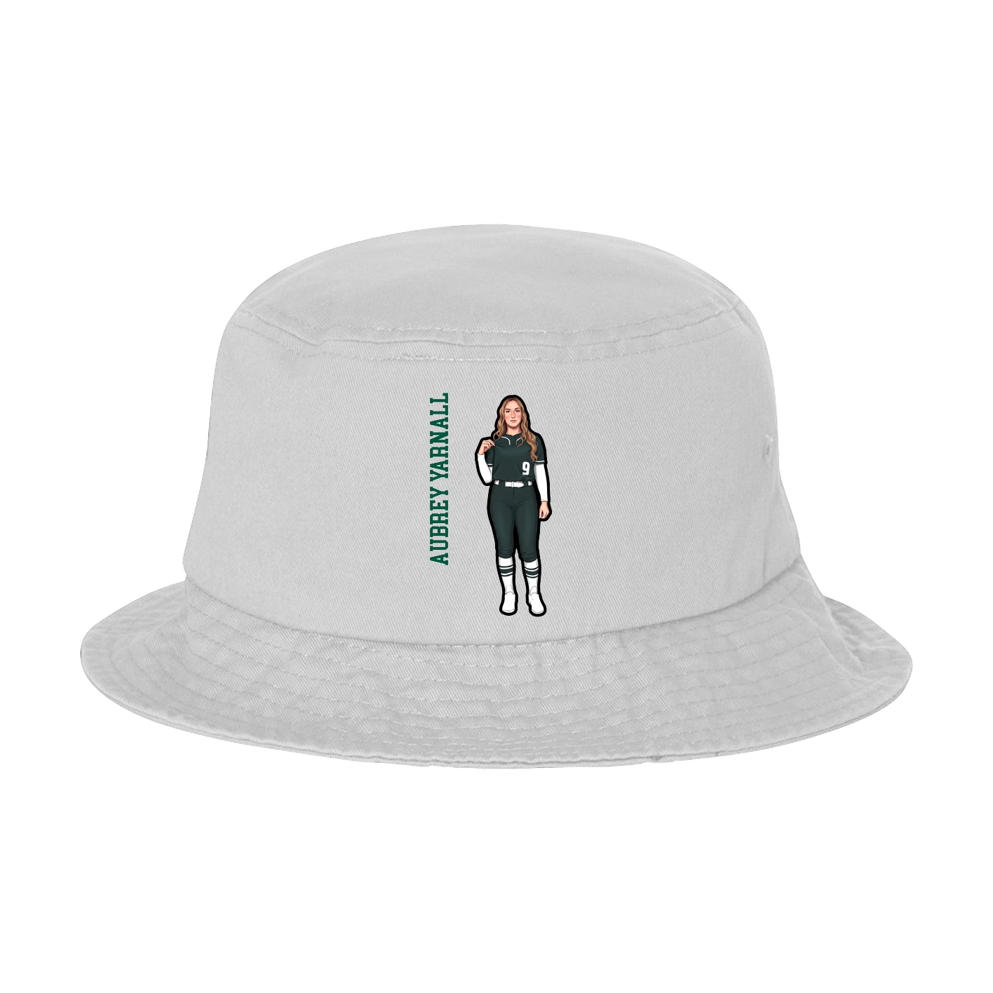 Bucket Cap — Name Vertical in White