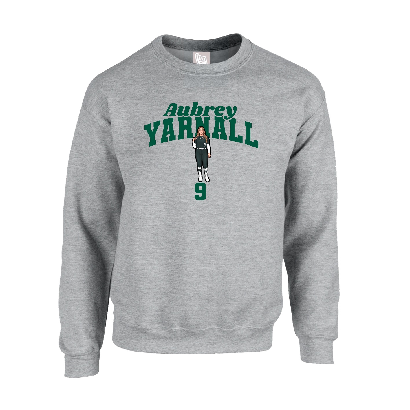 Fleece Crew — Signature Arch in Grey
