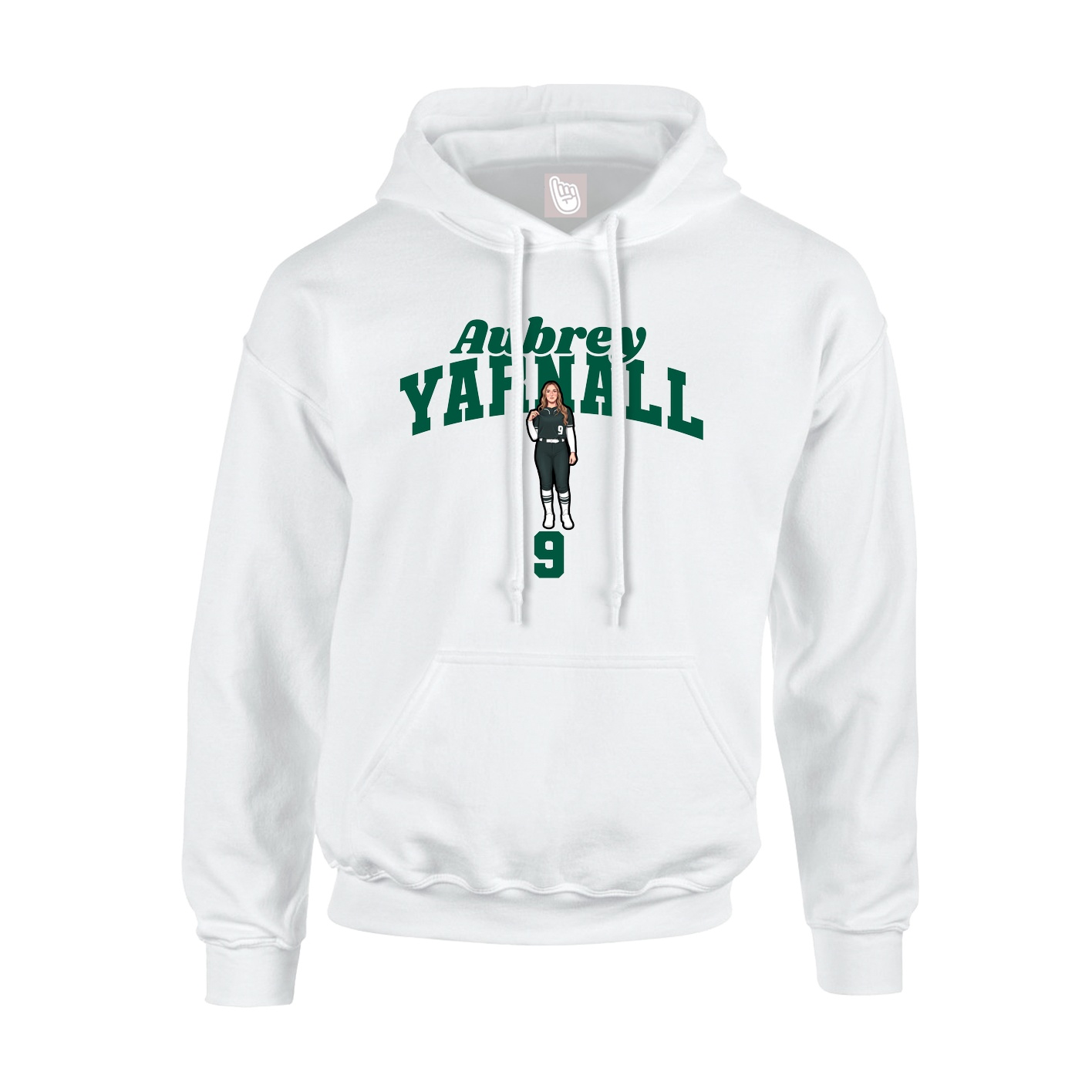 Youth Hoodie — Signature Arch in White