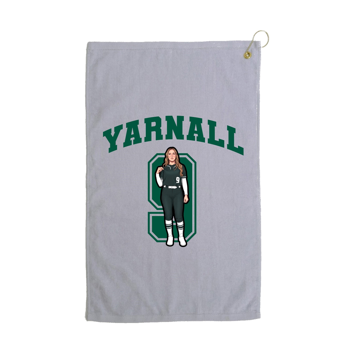 Golf Towel — Number in Grey