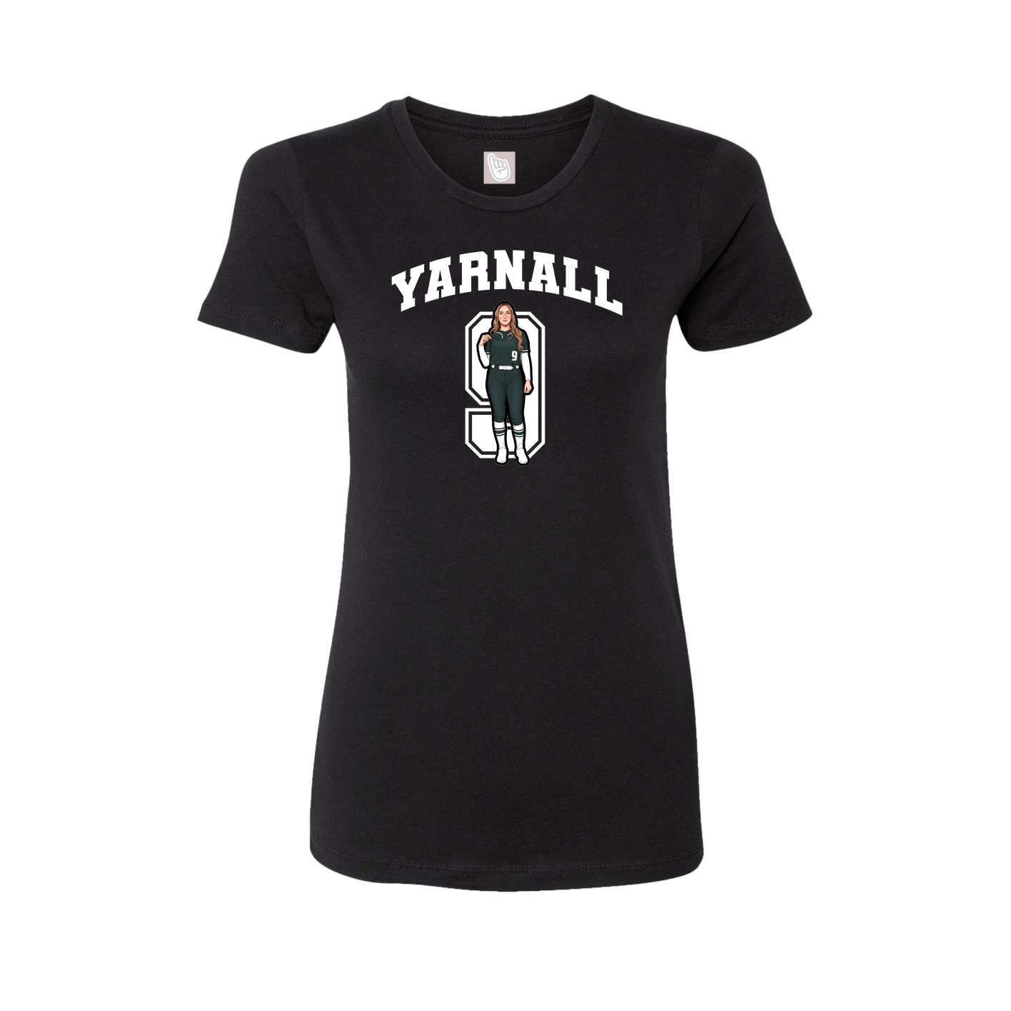 Fitted Women's Tee — Number in Black