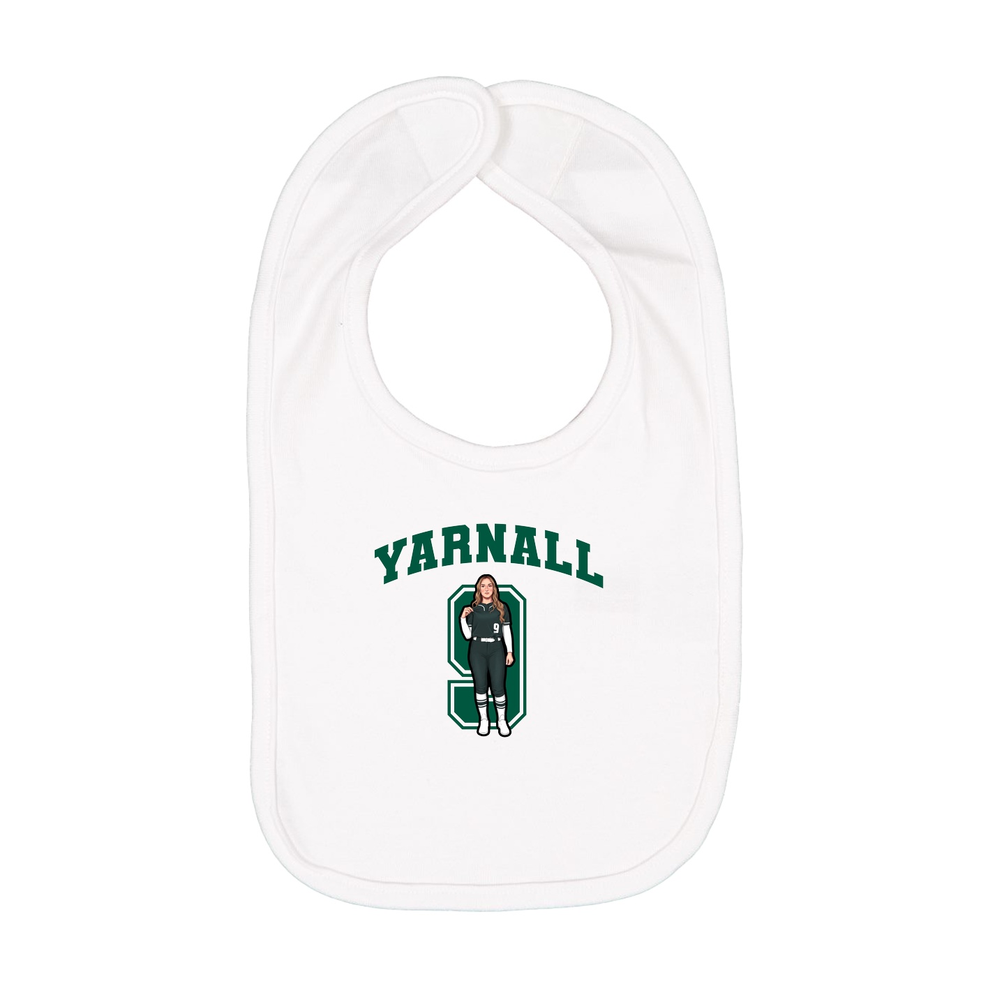 Infant Bib — Number in White
