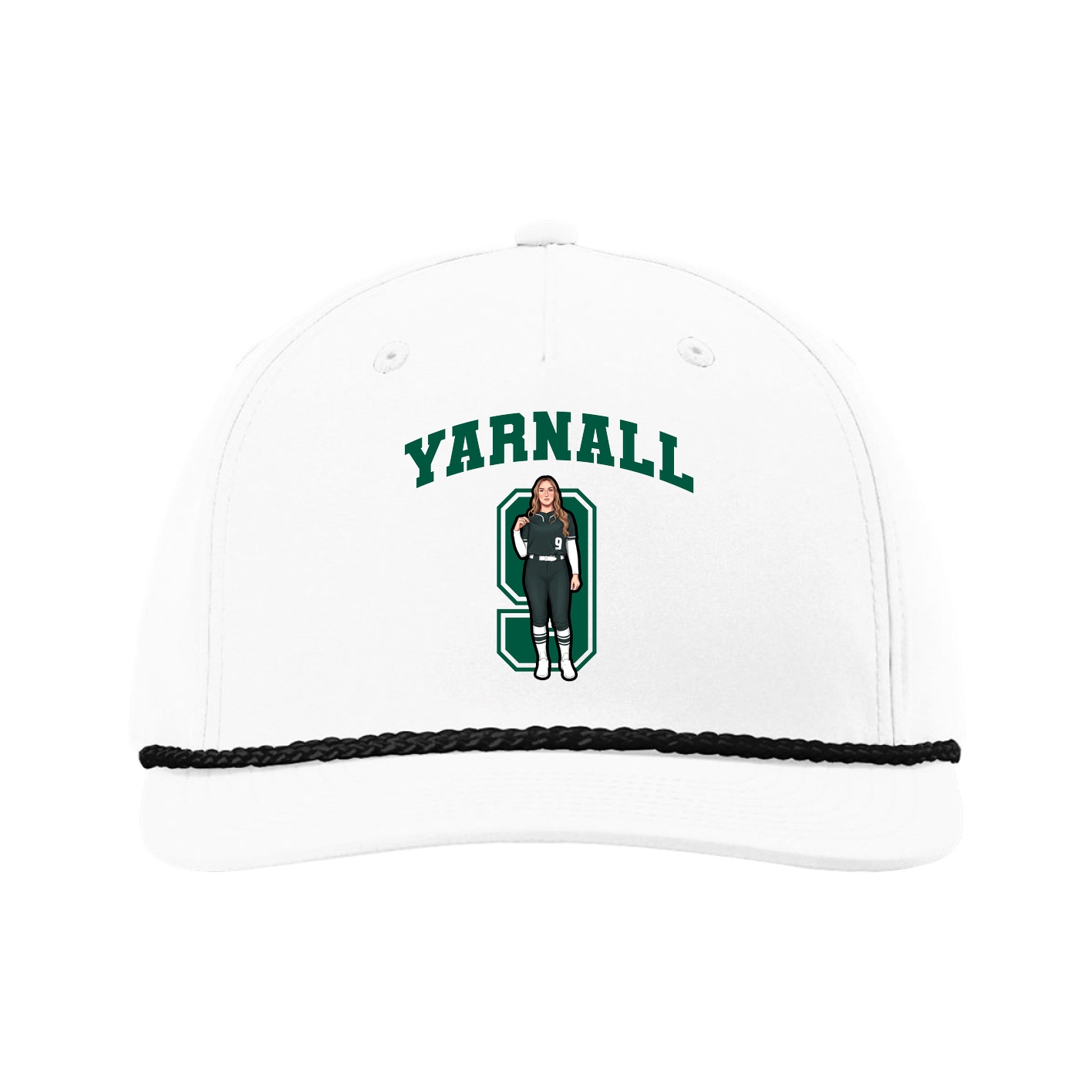 Five-Panel Classic Rope Cap — Number in White