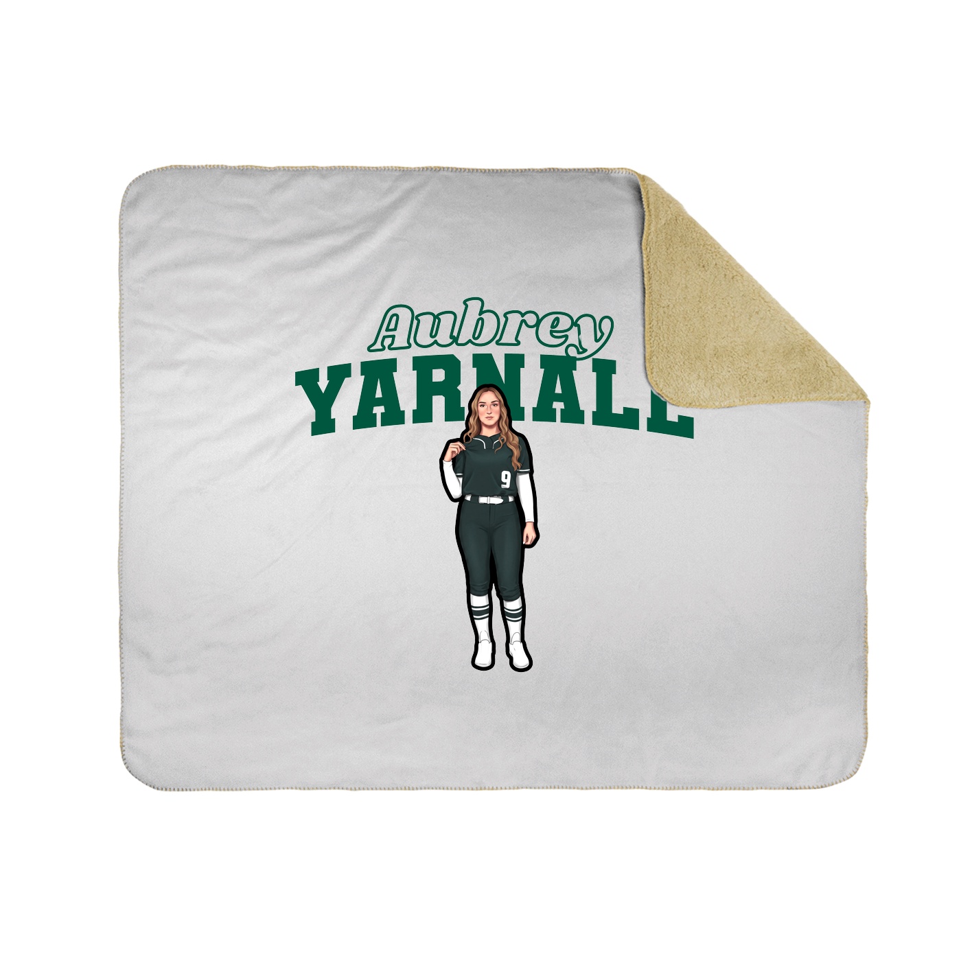 Throw Blanket — Name Arch in White