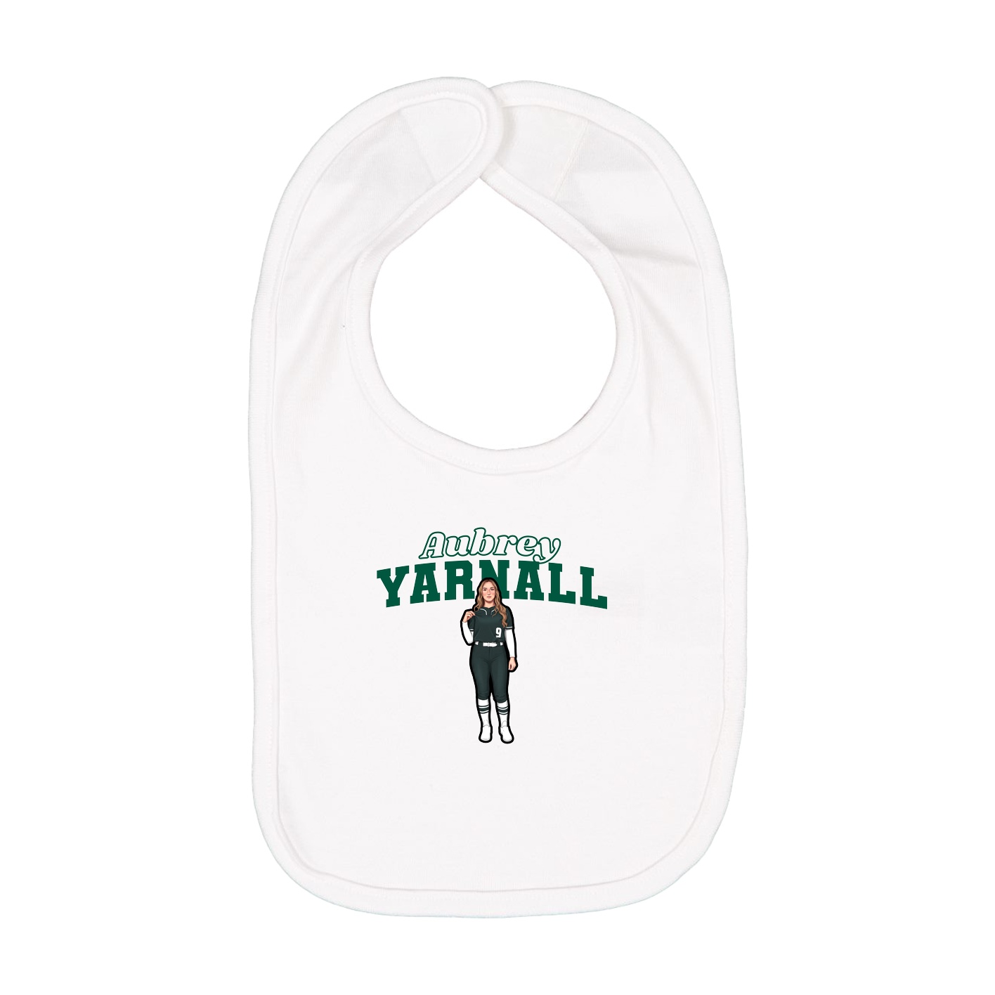 Infant Bib — Name Arch in White