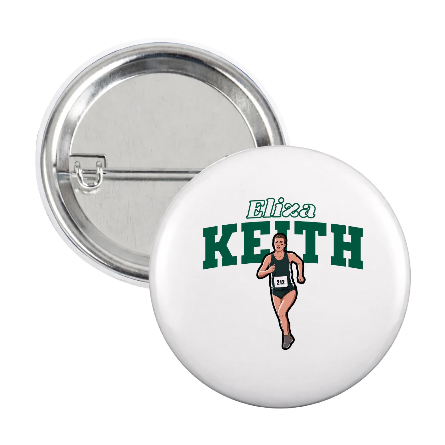 Game Day Button — Name Arch in White