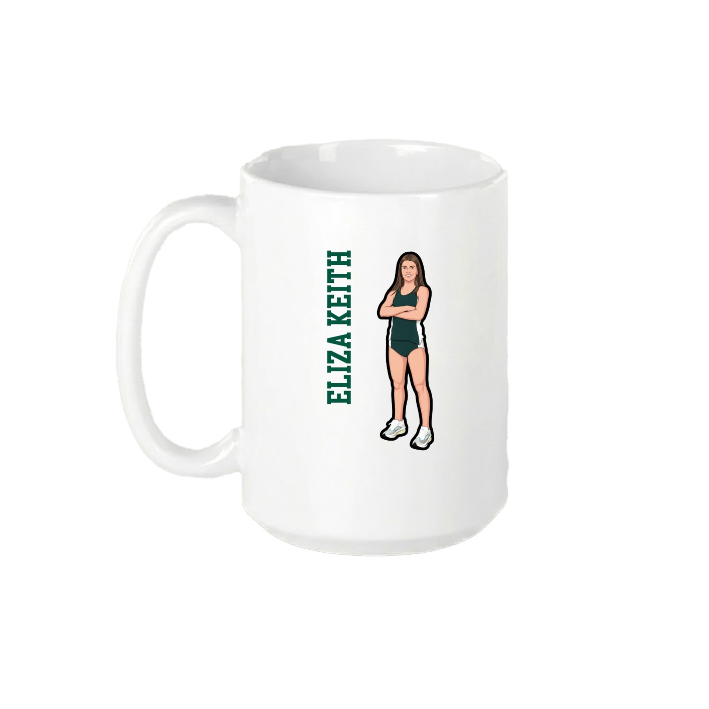 15oz Coffee Mug — Name Vertical in White