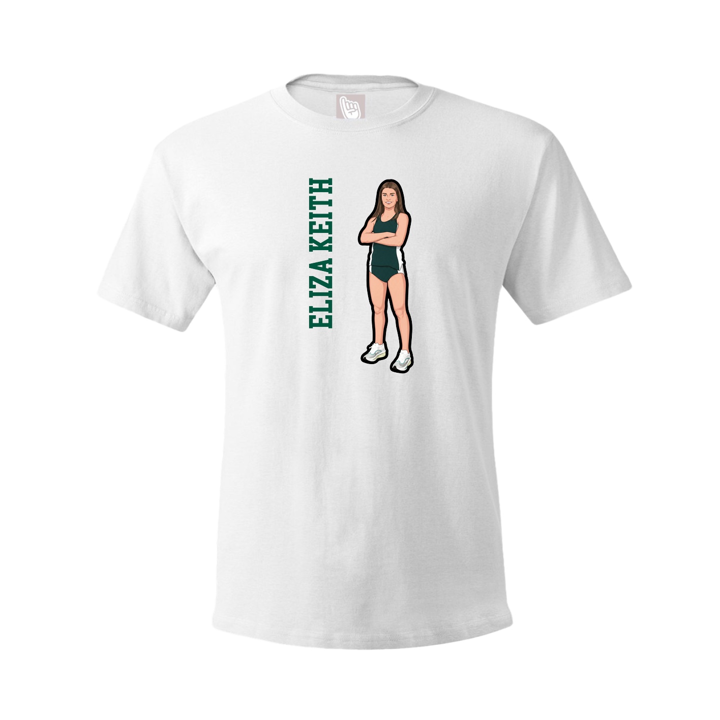 Youth Tee — Name Vertical in White