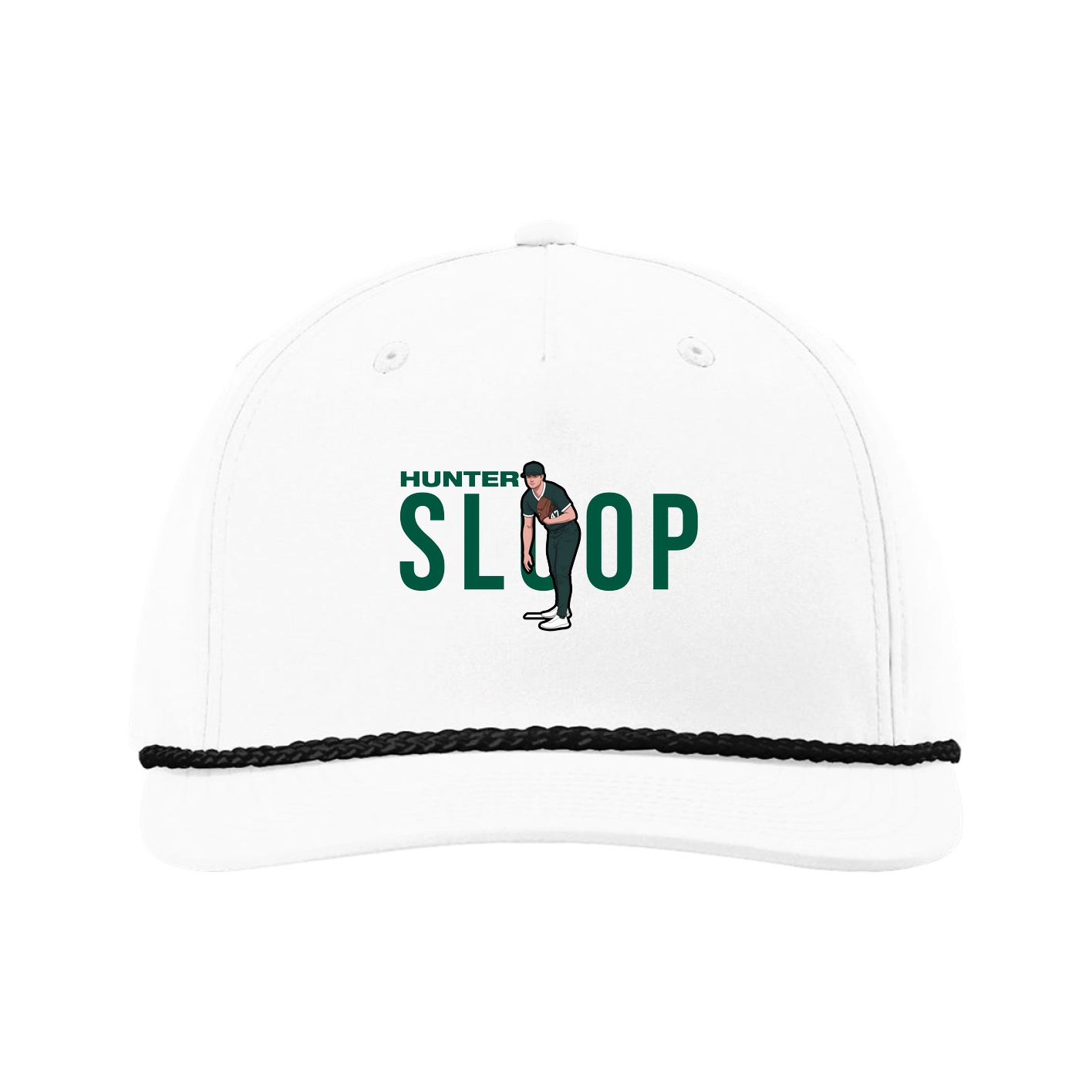 Five-Panel Classic Rope Cap — Player Name in White